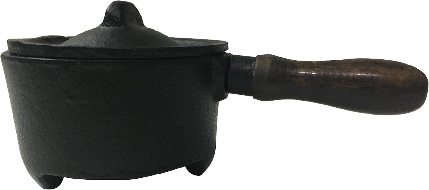 Vrinda Black Iron Incense Burner with Lid - Compact and Durable