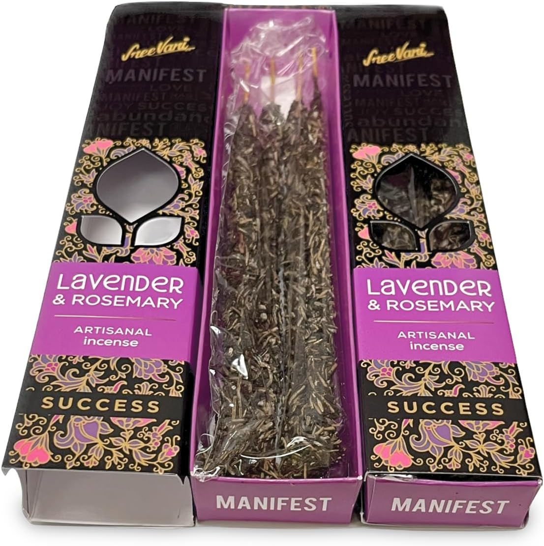 Premium Artisanal Thick Incense Sticks Lavender Rosemary Gift Box 12 Packs