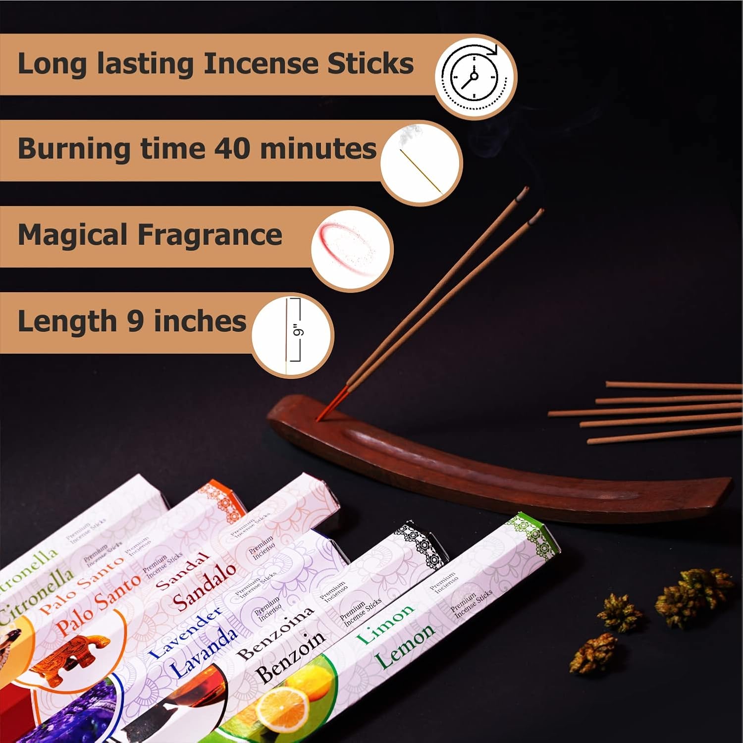 ARO VATIKA Palo Santo Hexa Incense Sticks Set of 120