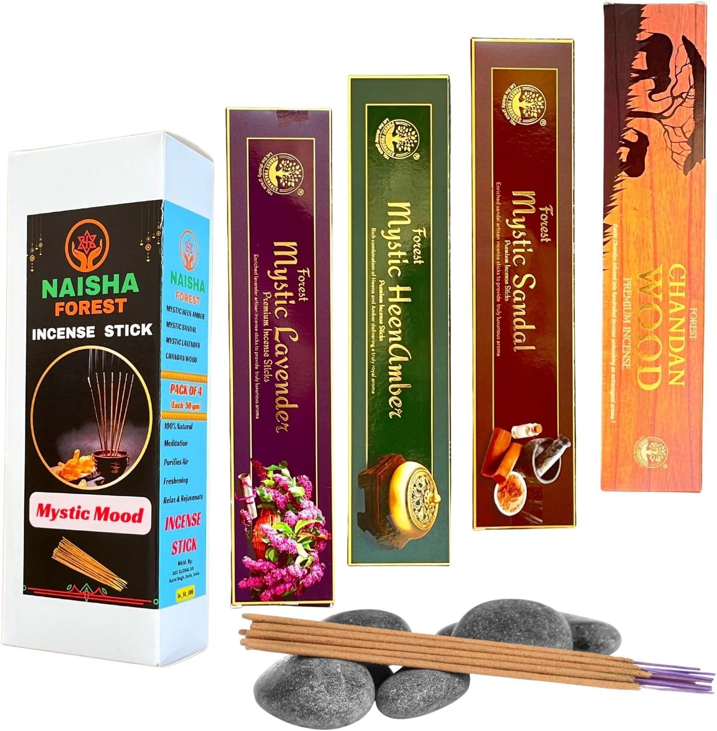 Naisha Incense Sticks Set of 4 for Purification and Meditation