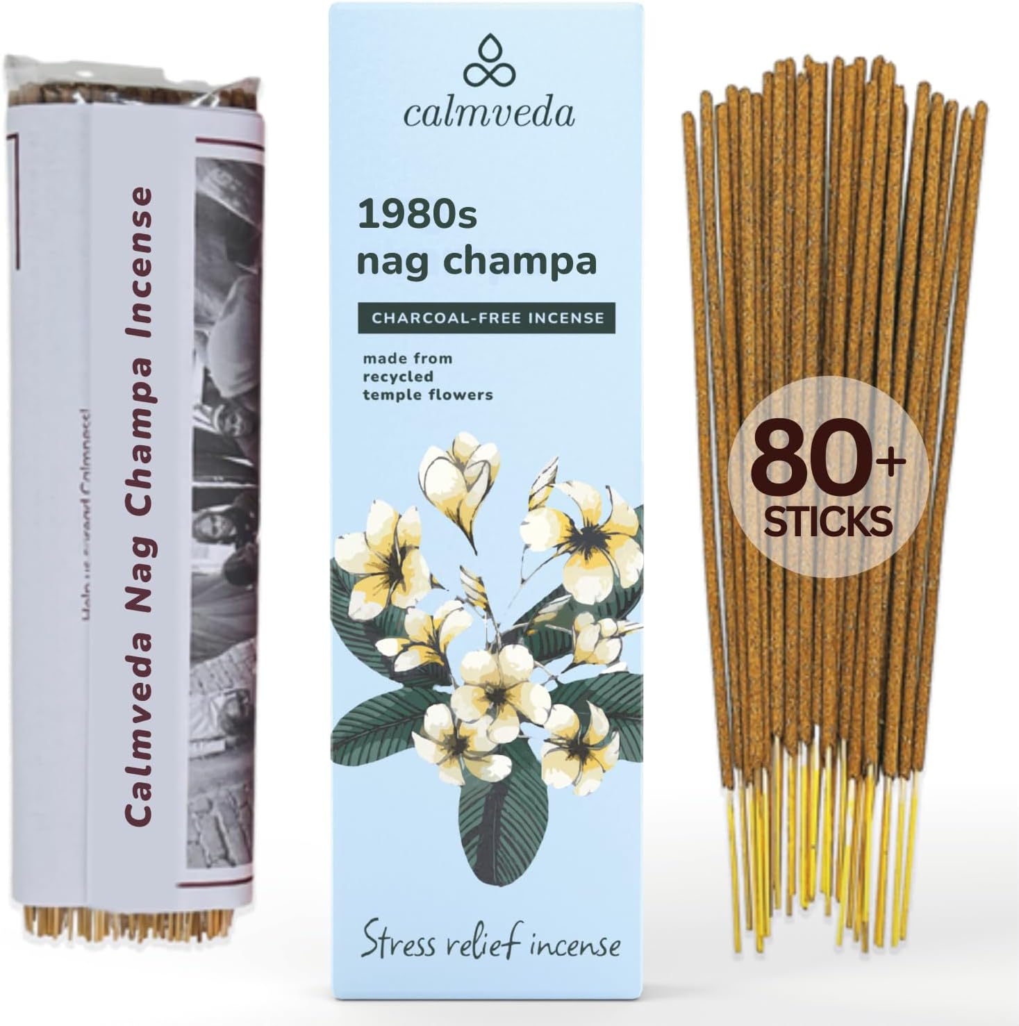 Calmveda 1980s Nag Champa Incense Sticks 80 Sticks