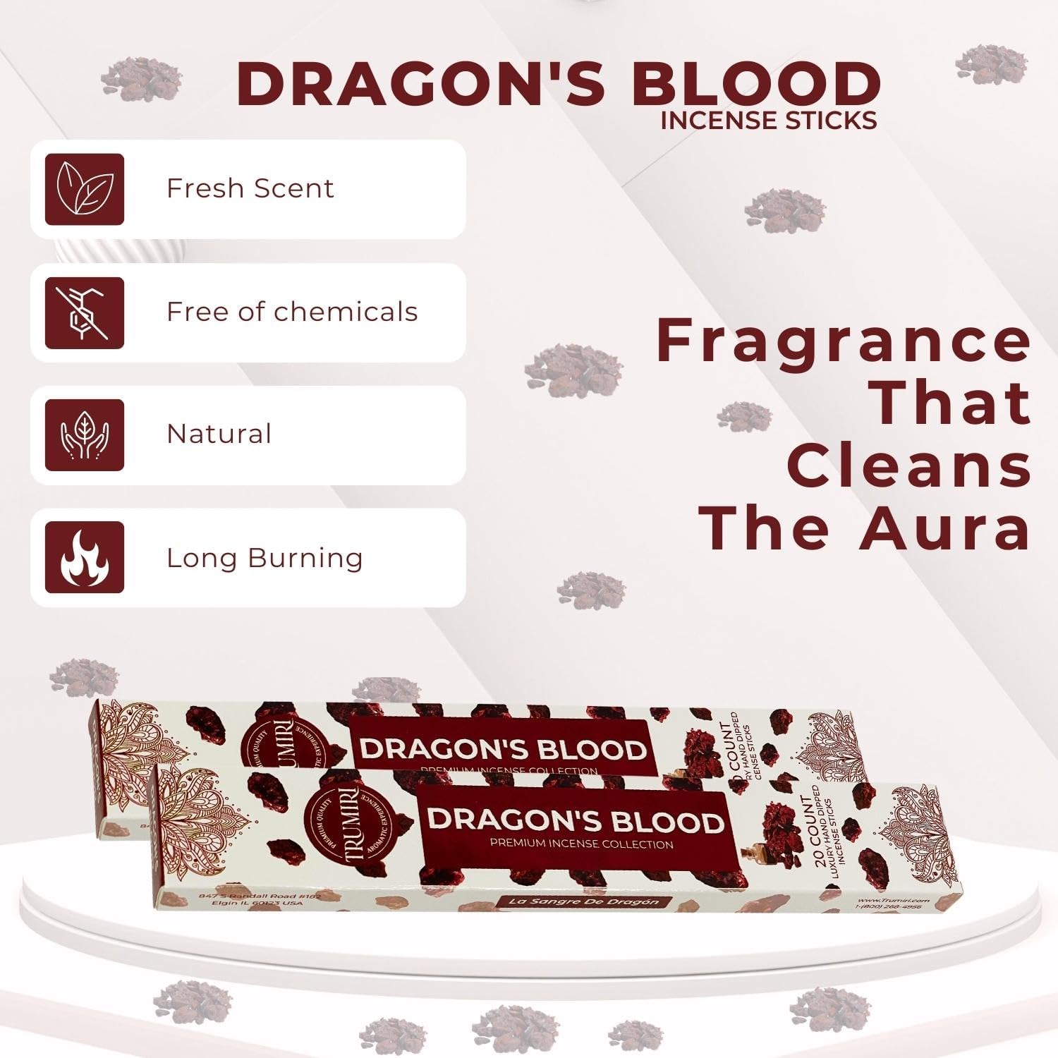 Dragons Blood Incense Sticks for Protection - 40 Sticks in Dual Pack