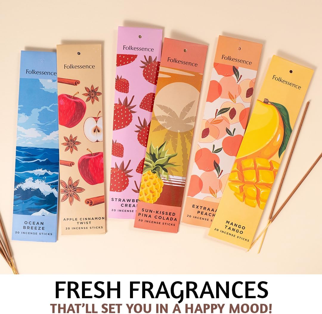 Folkulture Fall Incense Sticks with Holder Set of 6 1