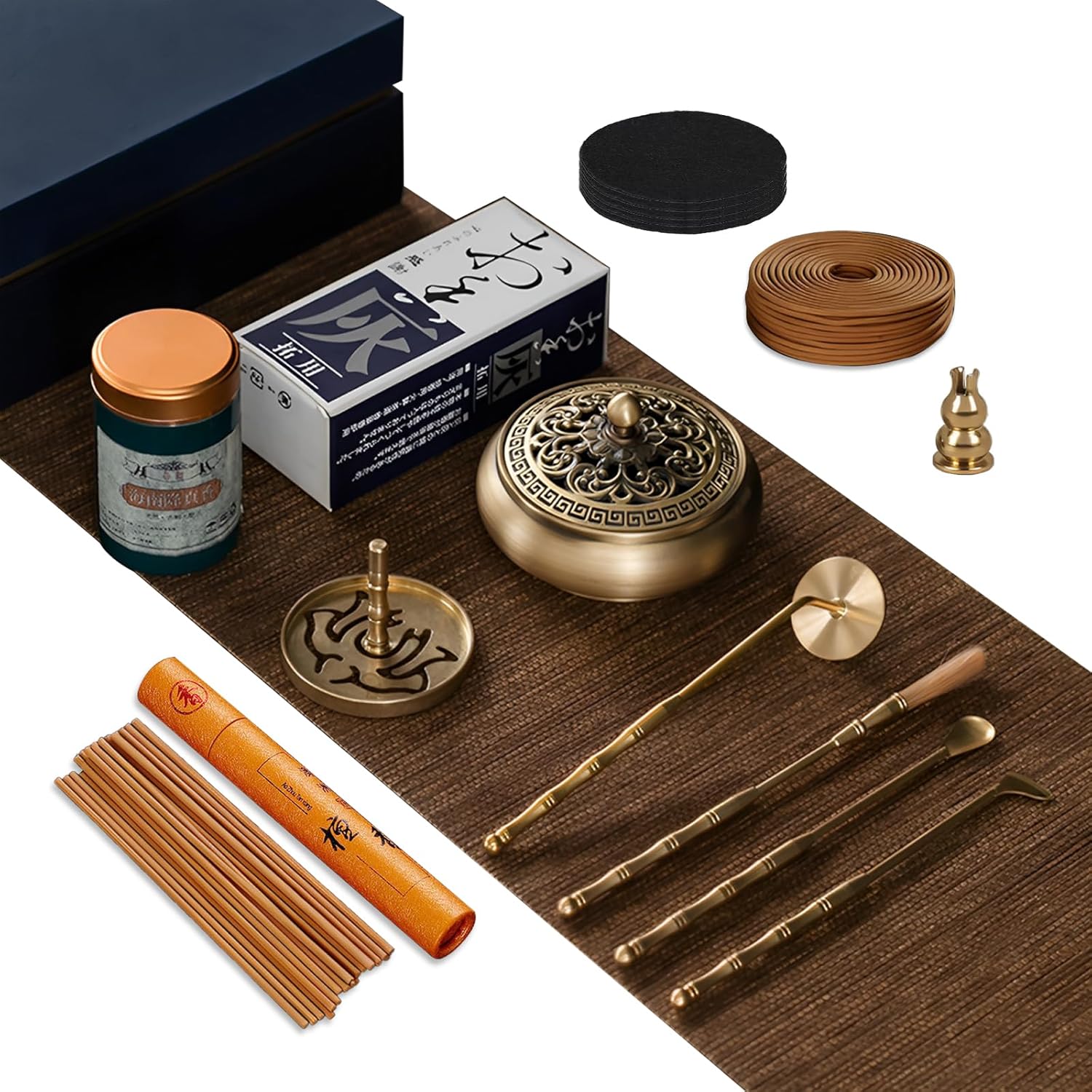Yawlsow 17Pcs Incense Burner Kit for Meditation and Yoga
