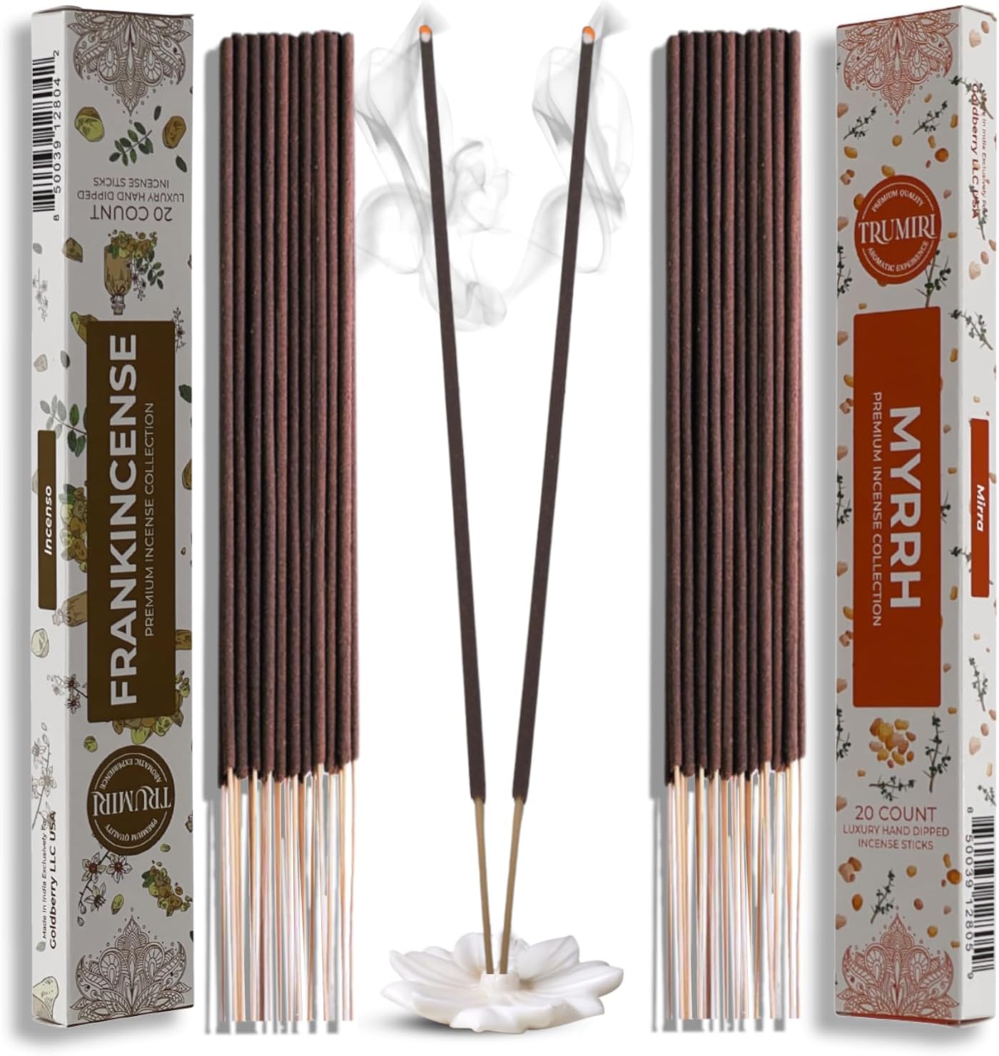 Trumiri Incense Sticks - 40 Pack 20 Frankincense 20 Myrrh