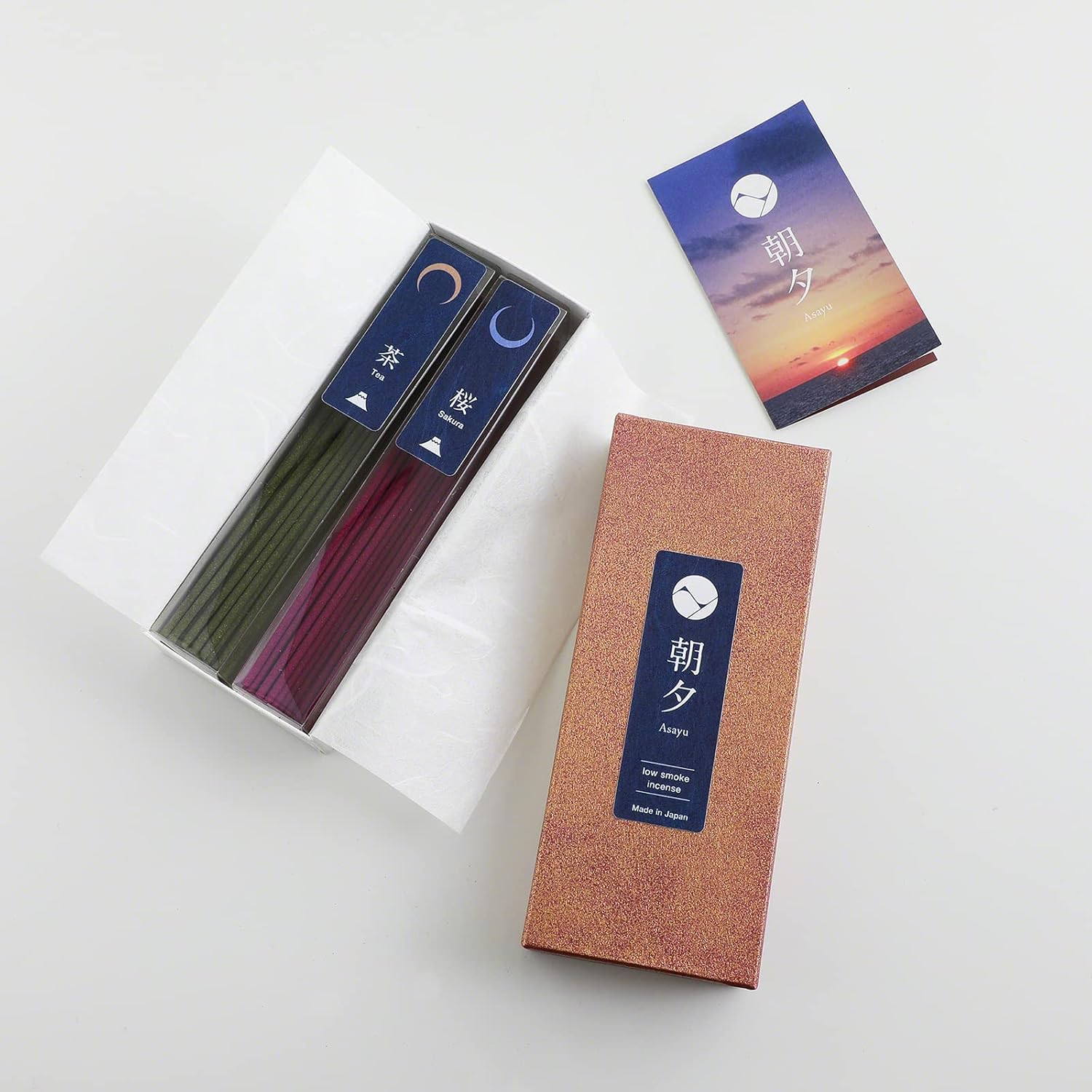Asayu Japan 2-in-1 Low Smoke Incense Sticks Set