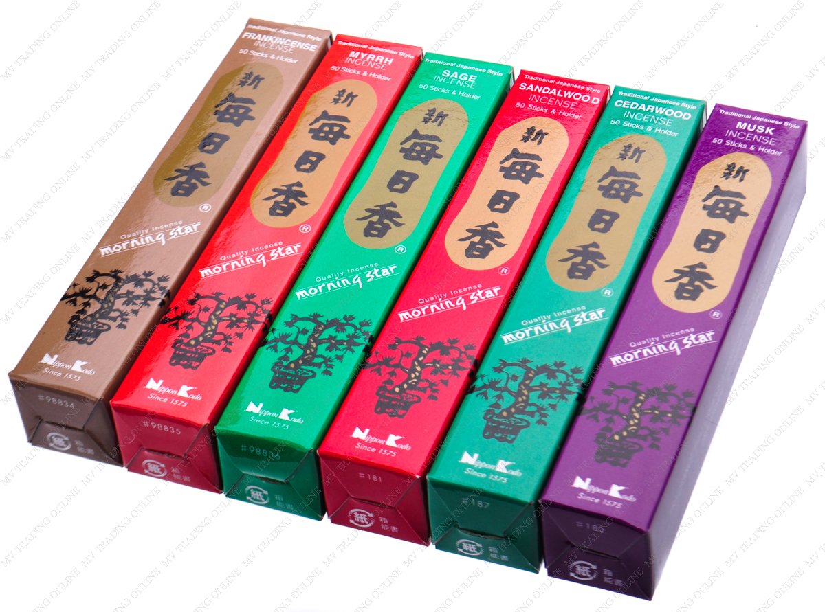 Morning Star Japanese Incense Sticks 6 Box of 50