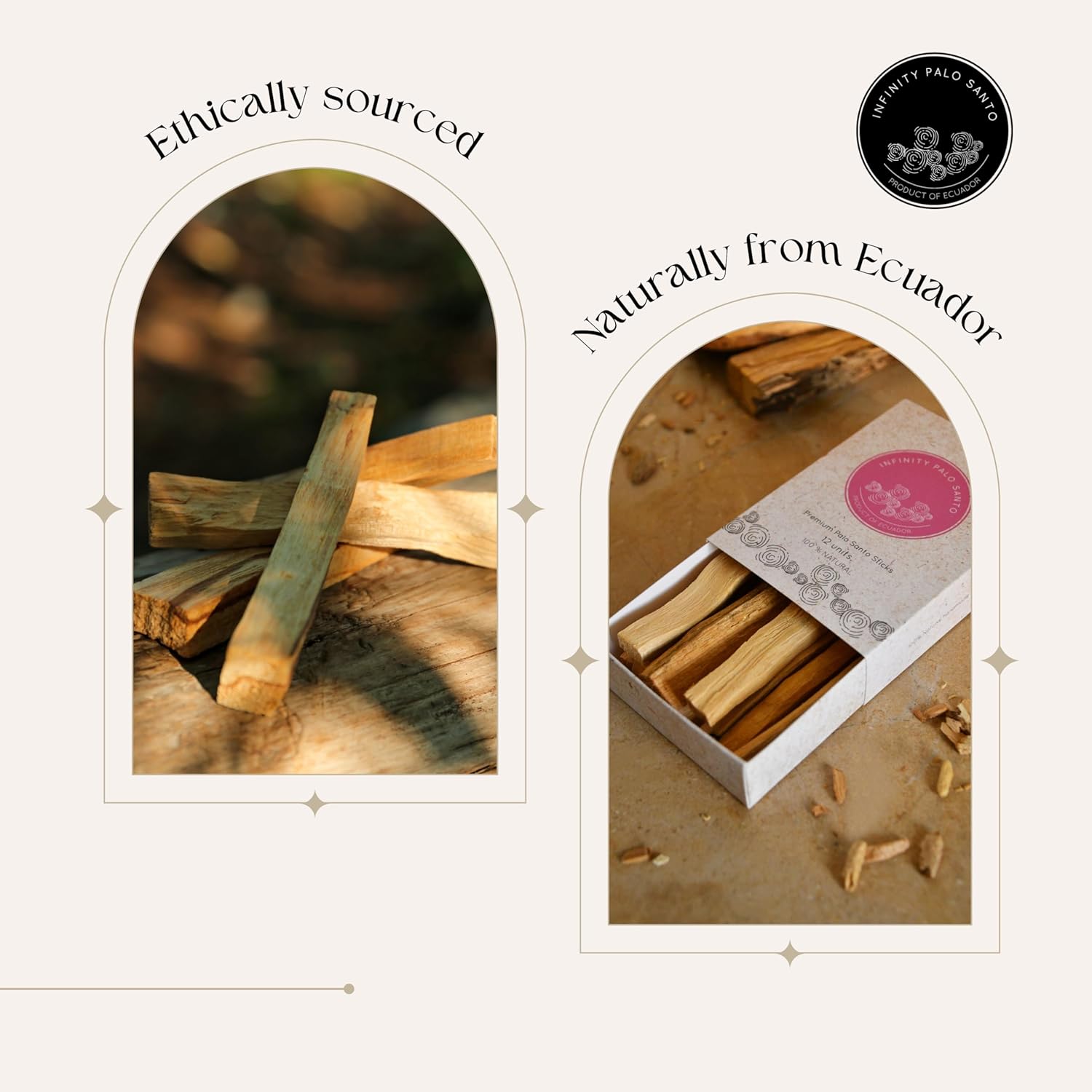 12 Premium Palo Santo Sticks from Ecuador - Natural Wild Harvested Sustainable