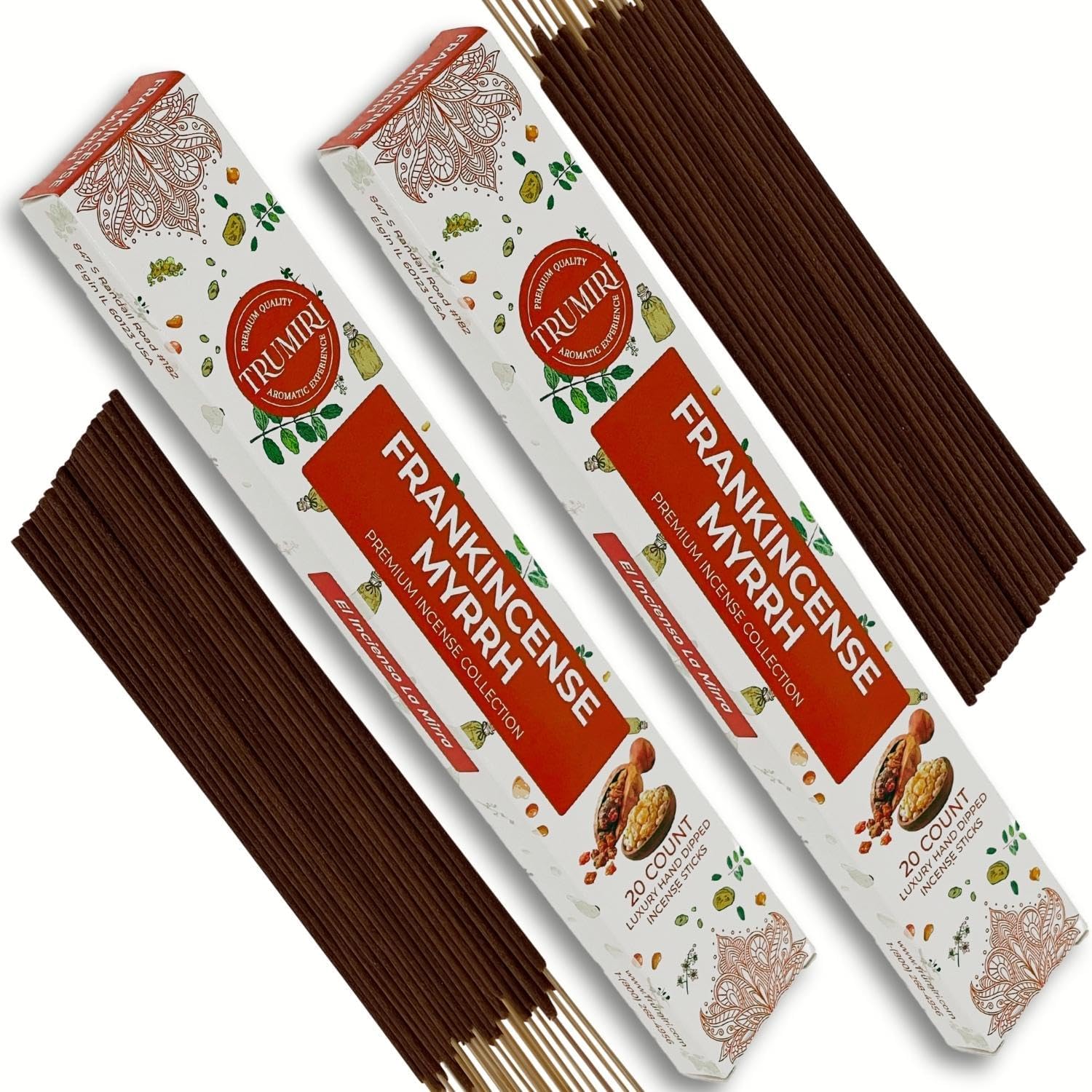 Frankincense and Myrrh Incense Sticks - 40 Sticks in Dual Pack