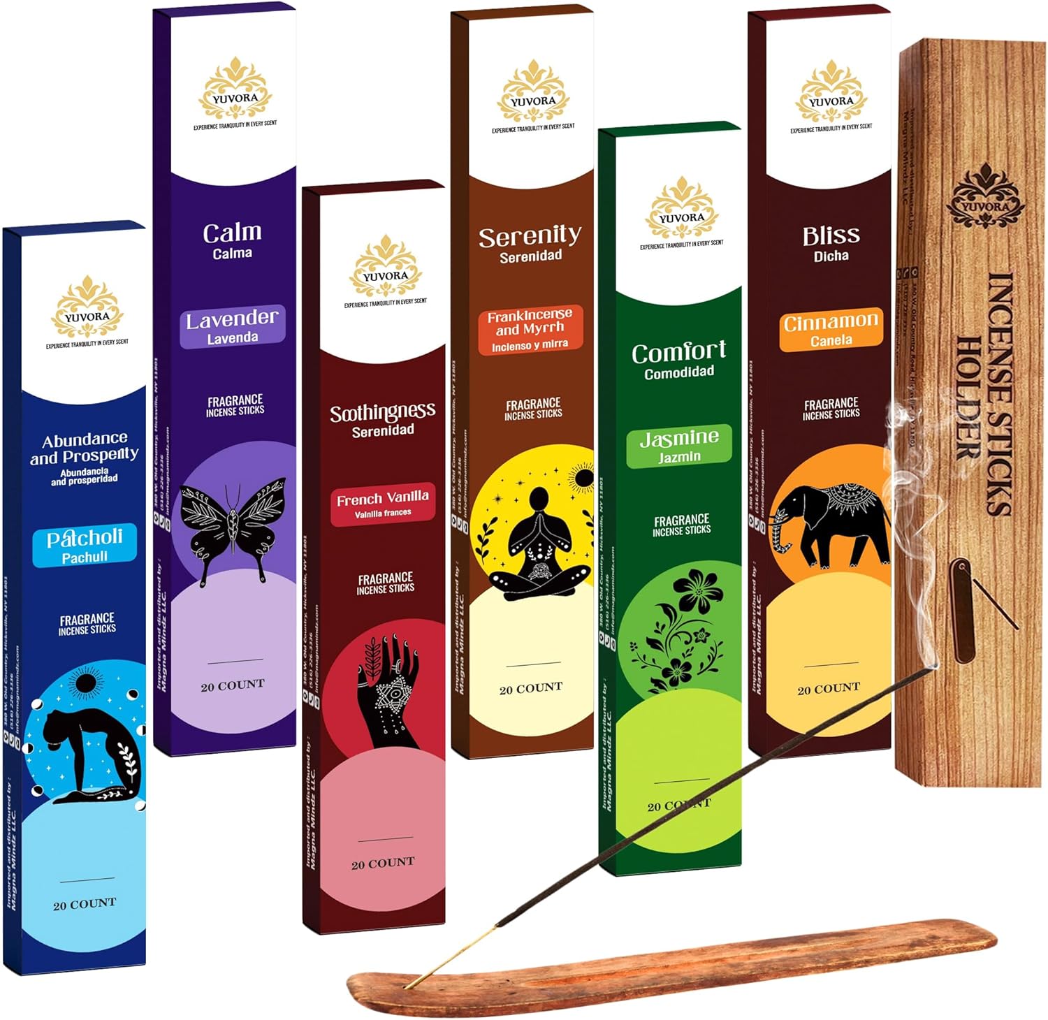 Yuvora Aromatic Incense Sticks Gift Set 120 Natural Non-Toxic