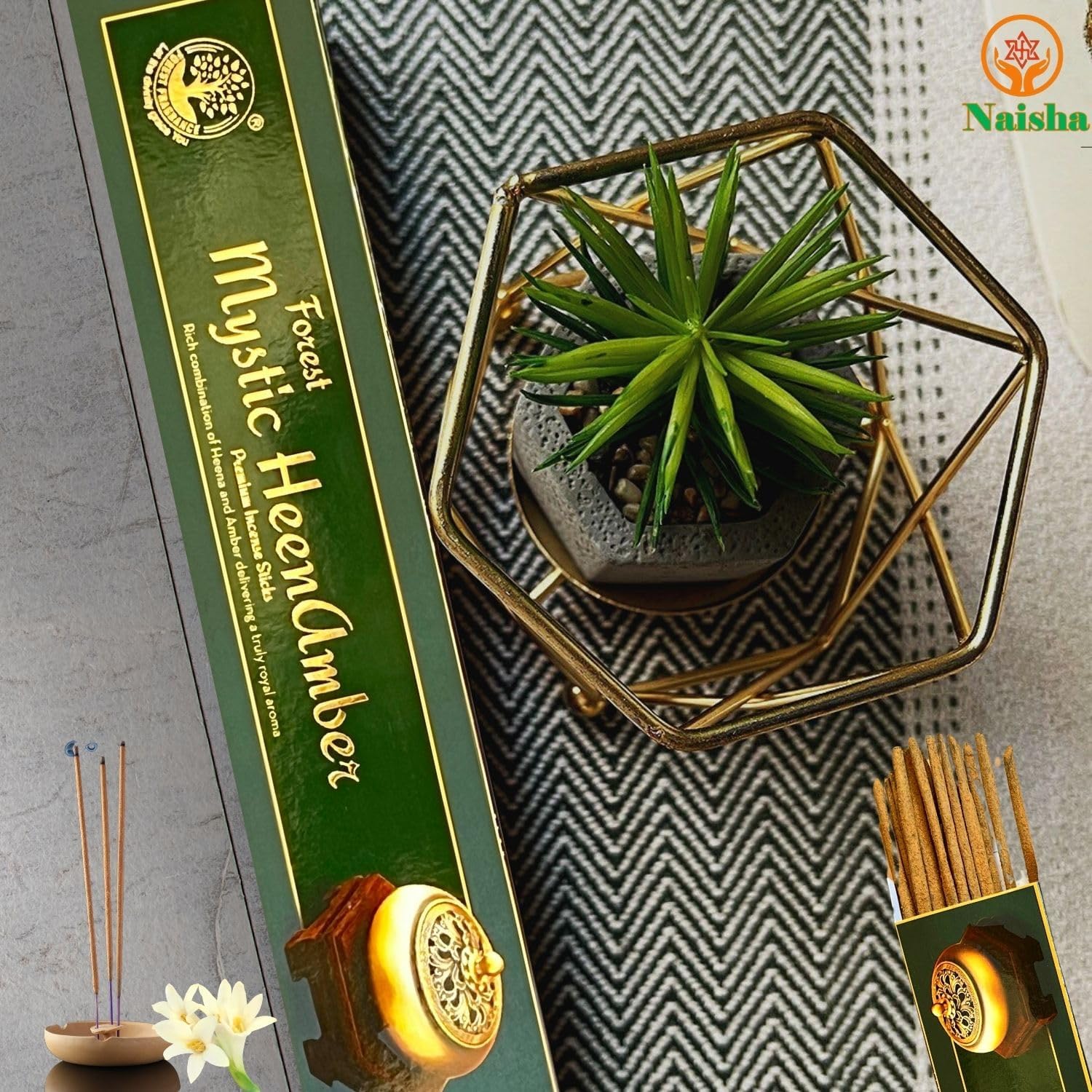 Naisha Incense Sticks Set of 4 for Purification and Meditation