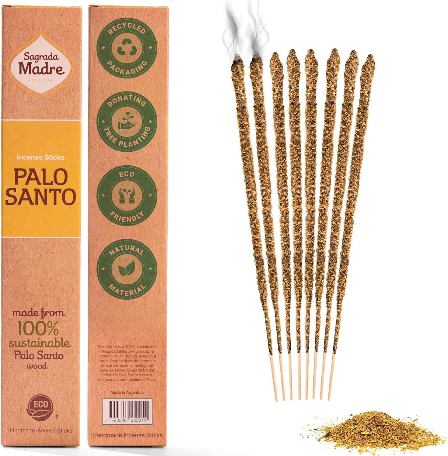 Sagrada Madre 8pcs Wild Harvested Palo Santo Incense Sticks 9 Long