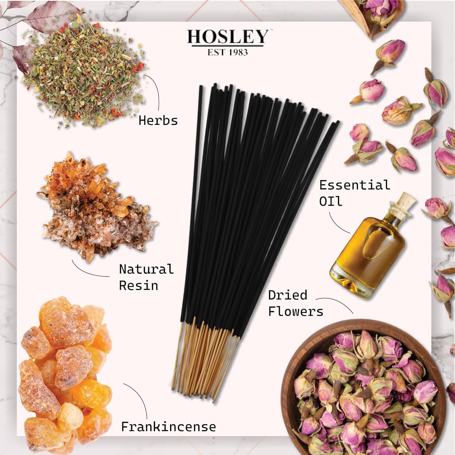 Hosley Frankincense Incense Sticks 240 Pack for Wellness
