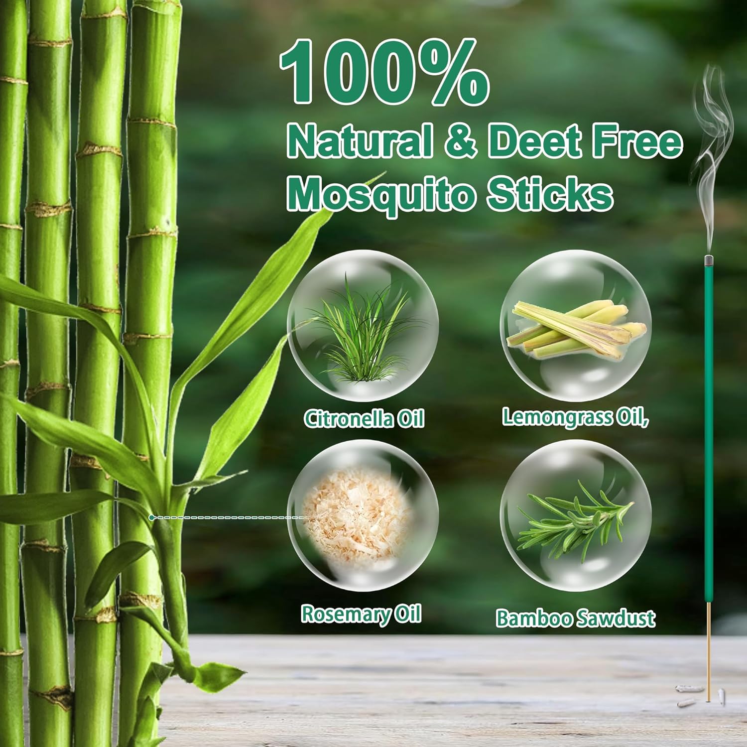 120 Pack Citronella Mosquito Incense Sticks for Outdoor Indoor Use