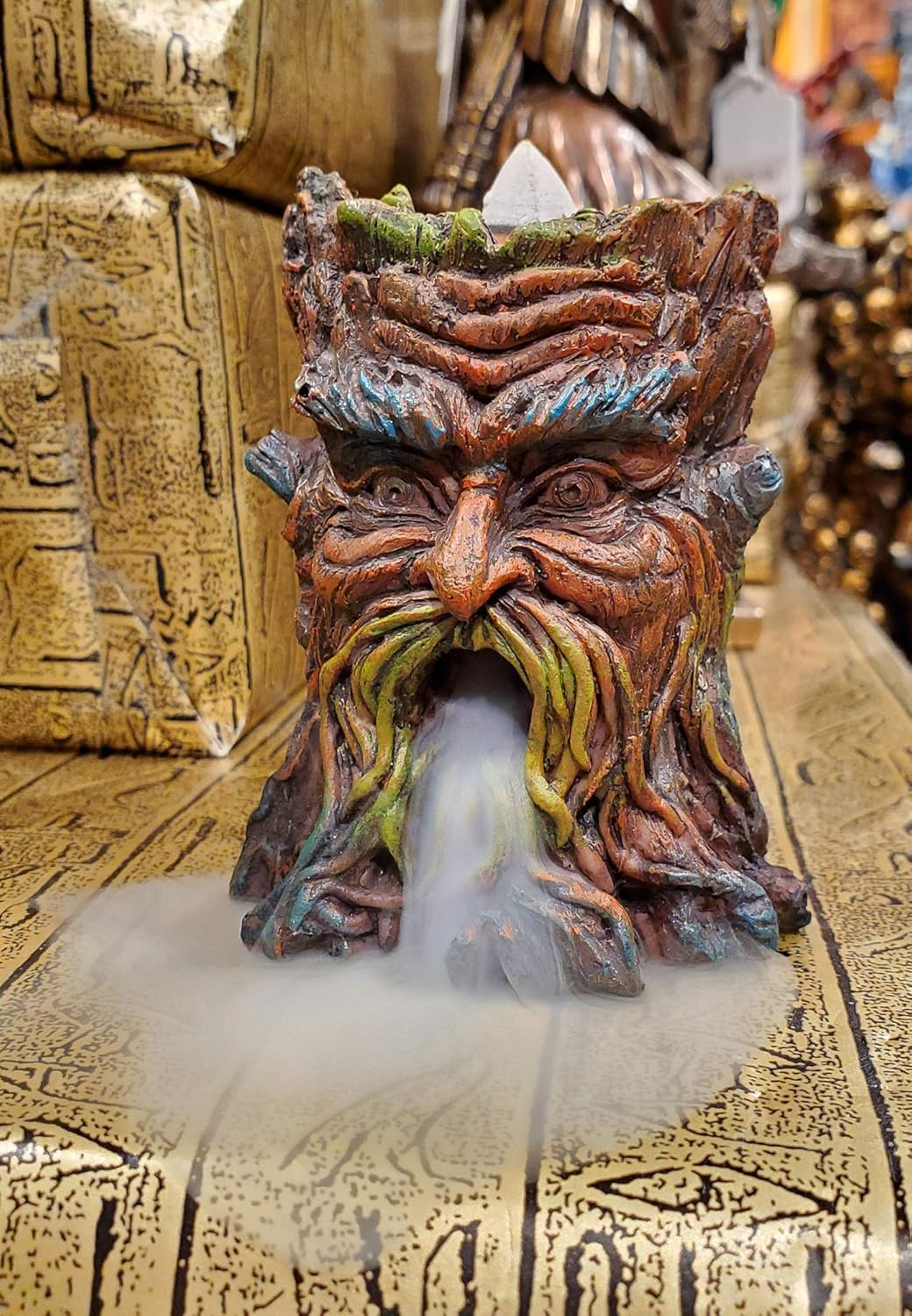 Ebros Gift Magical Forest Greenman Incense Burner Sculpture