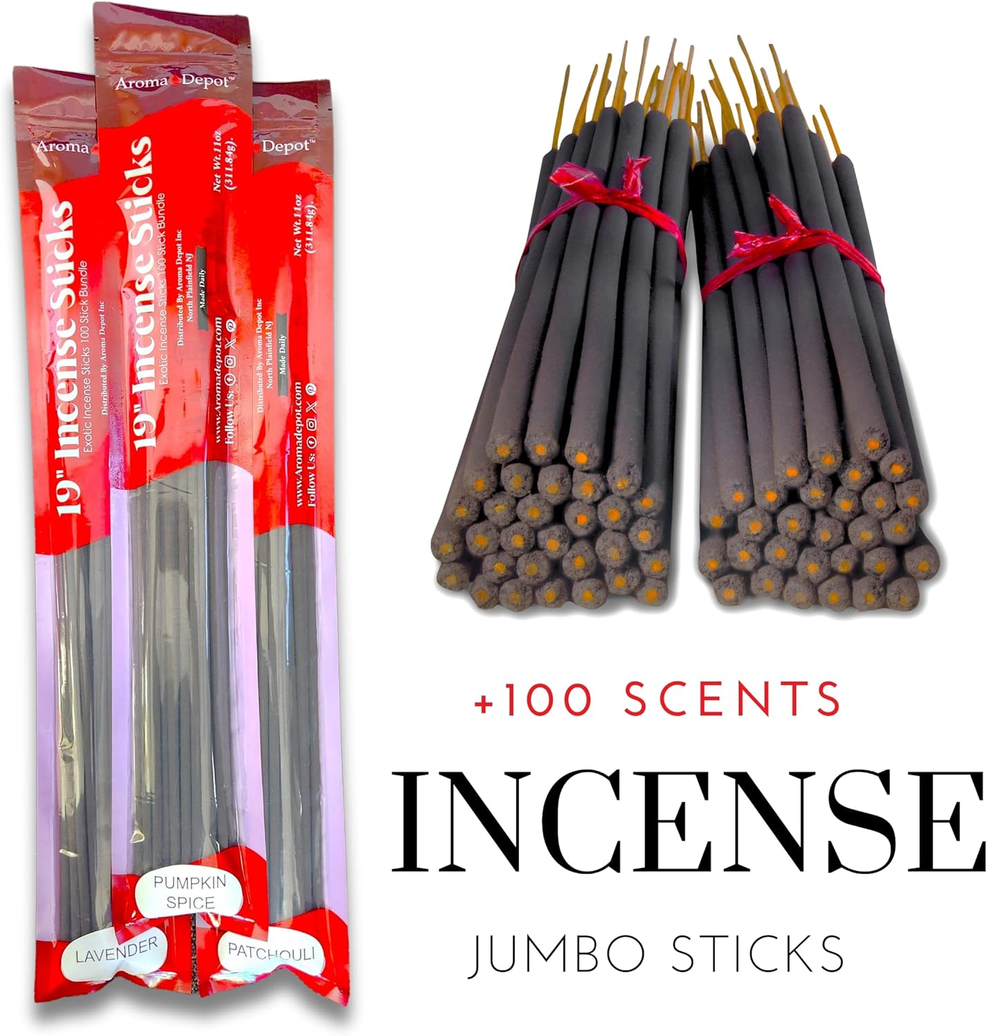 Aroma Depot Lavender Incense Sticks 19 Jumbo Bundle