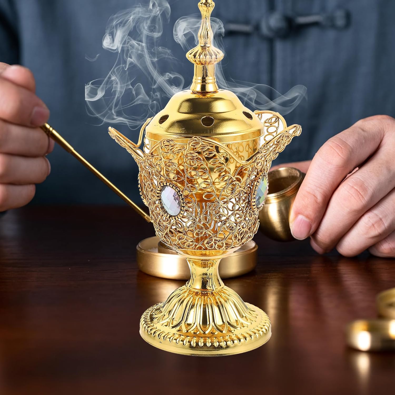 Gold Electric Incense Burner Holder for Home Decor