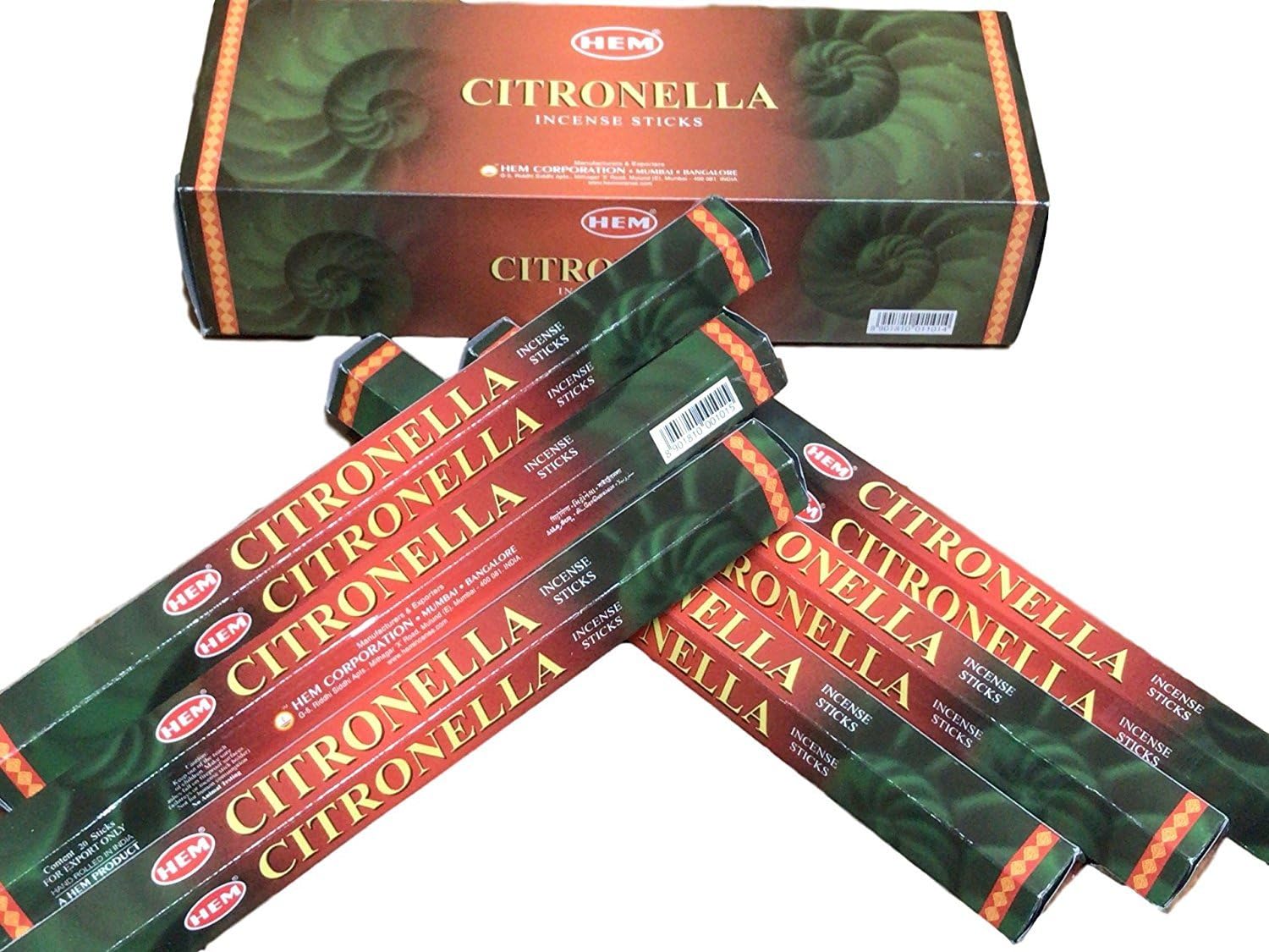 Citronella Incense Box of Six 20 Stick Tubes