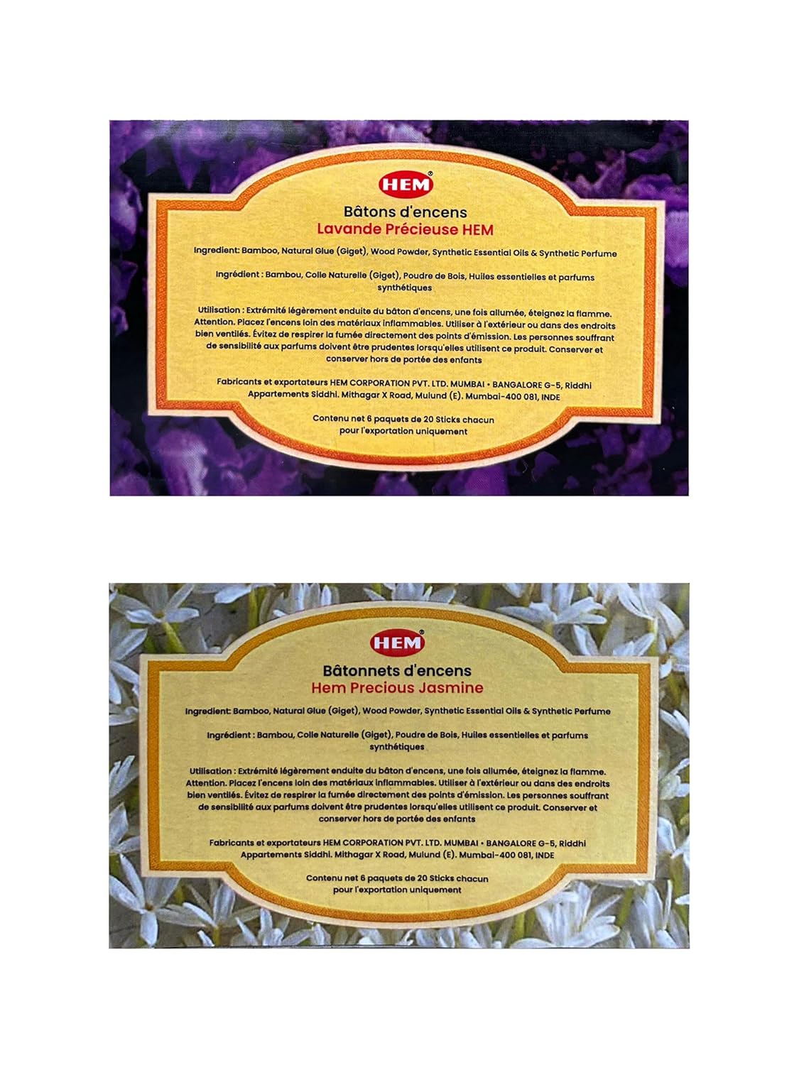 HEM Lavender Jasmine Incense Sticks 240 Total