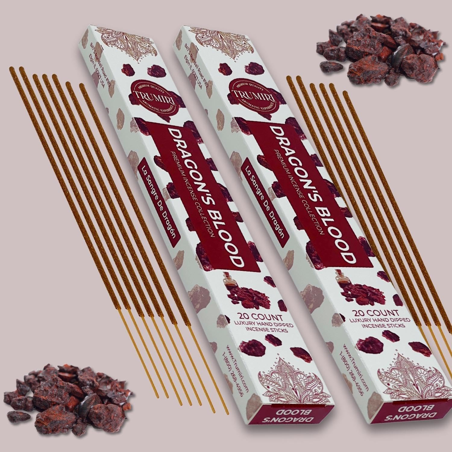 Dragons Blood Incense Sticks for Protection - 40 Sticks in Dual Pack