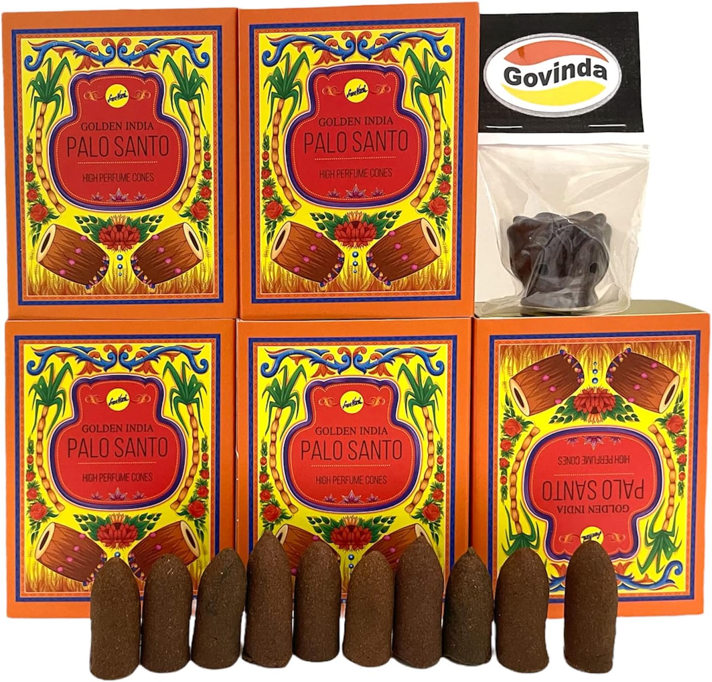 Govinda Palo Santo Sreevani Backflow Incense Cones 50 Pack