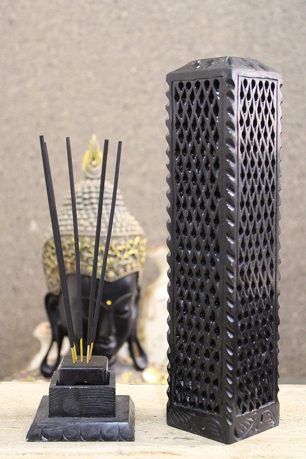 Handmade Soapstone Incense Stick Tower Holder