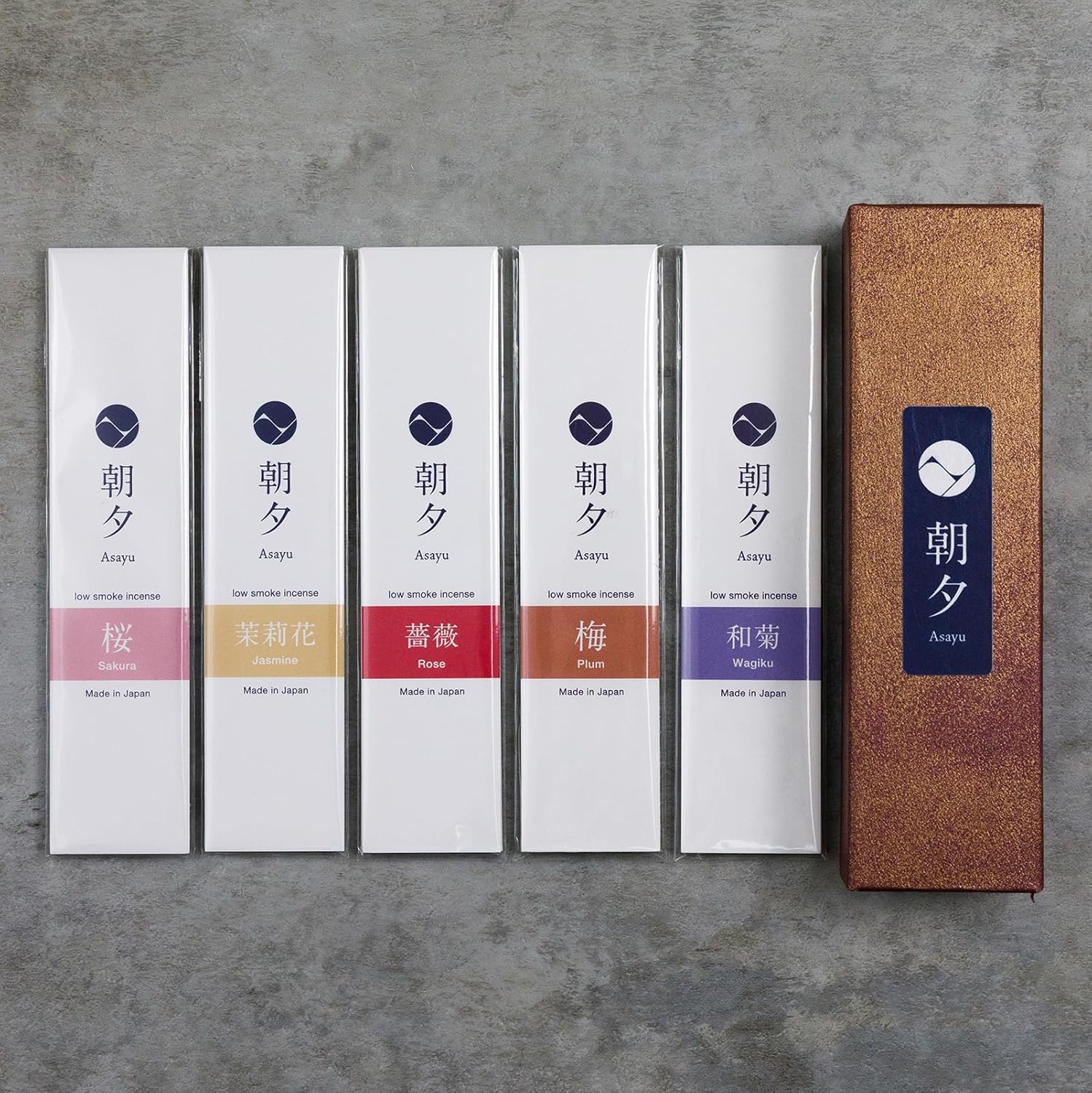 Asayu Japan Incense Sticks Assortment 5 Floral Fragrances 20g