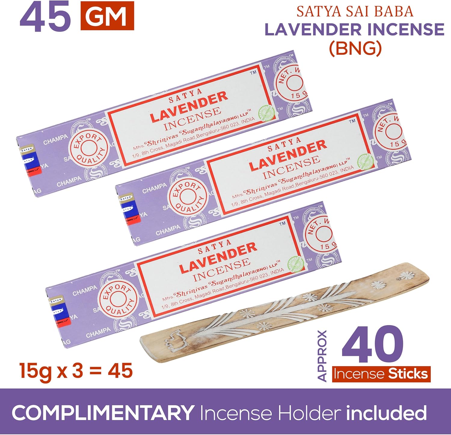 Raajsee Satya Lavender Incense Sticks 45 GMS Bundle