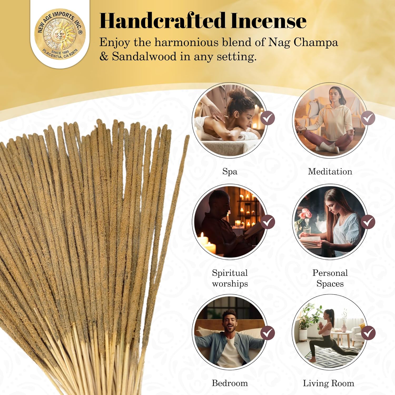 Premium Sandalwood Nag Champa Incense Sticks 90-100 pcs Pack