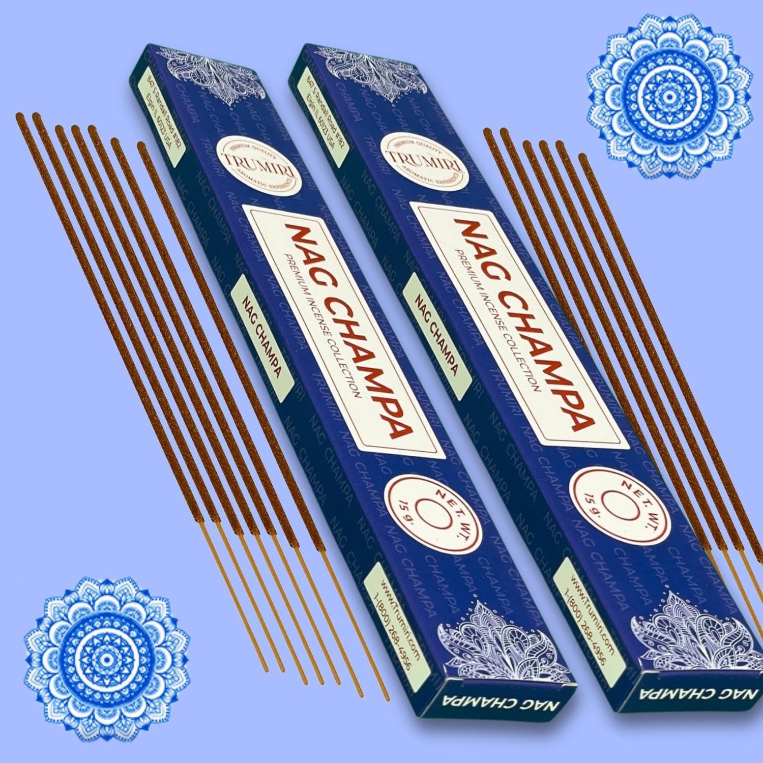 TRUMIRI Nag Champa Incense Sticks - 30 Sticks Dual Pack