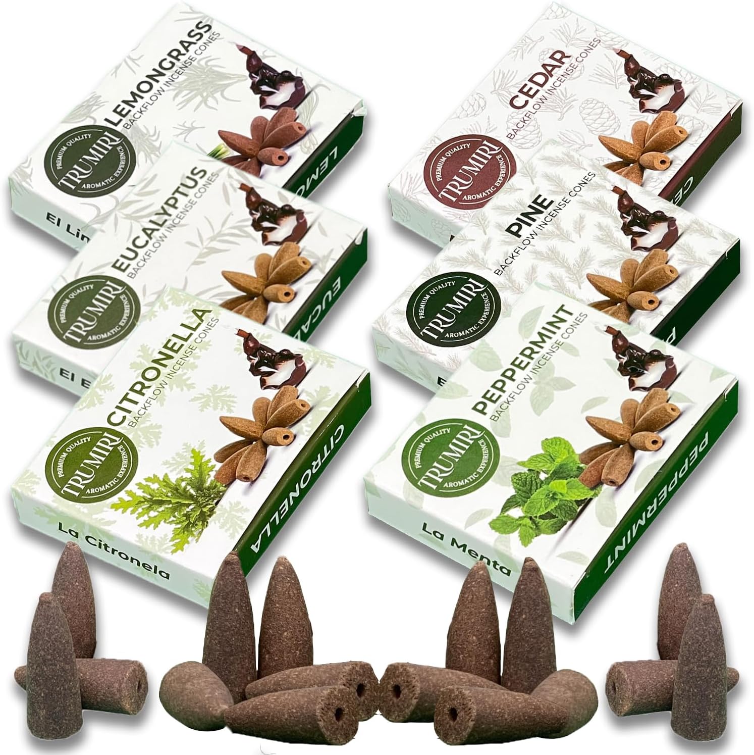 Leafy Backflow Incense Cones Variety Pack 60