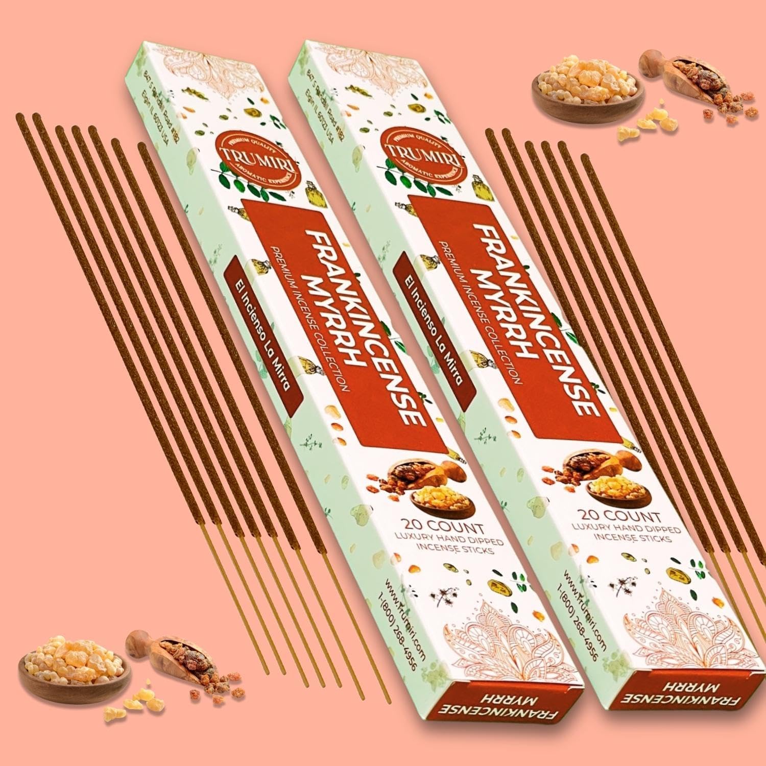 Frankincense and Myrrh Incense Sticks - 40 Sticks in Dual Pack