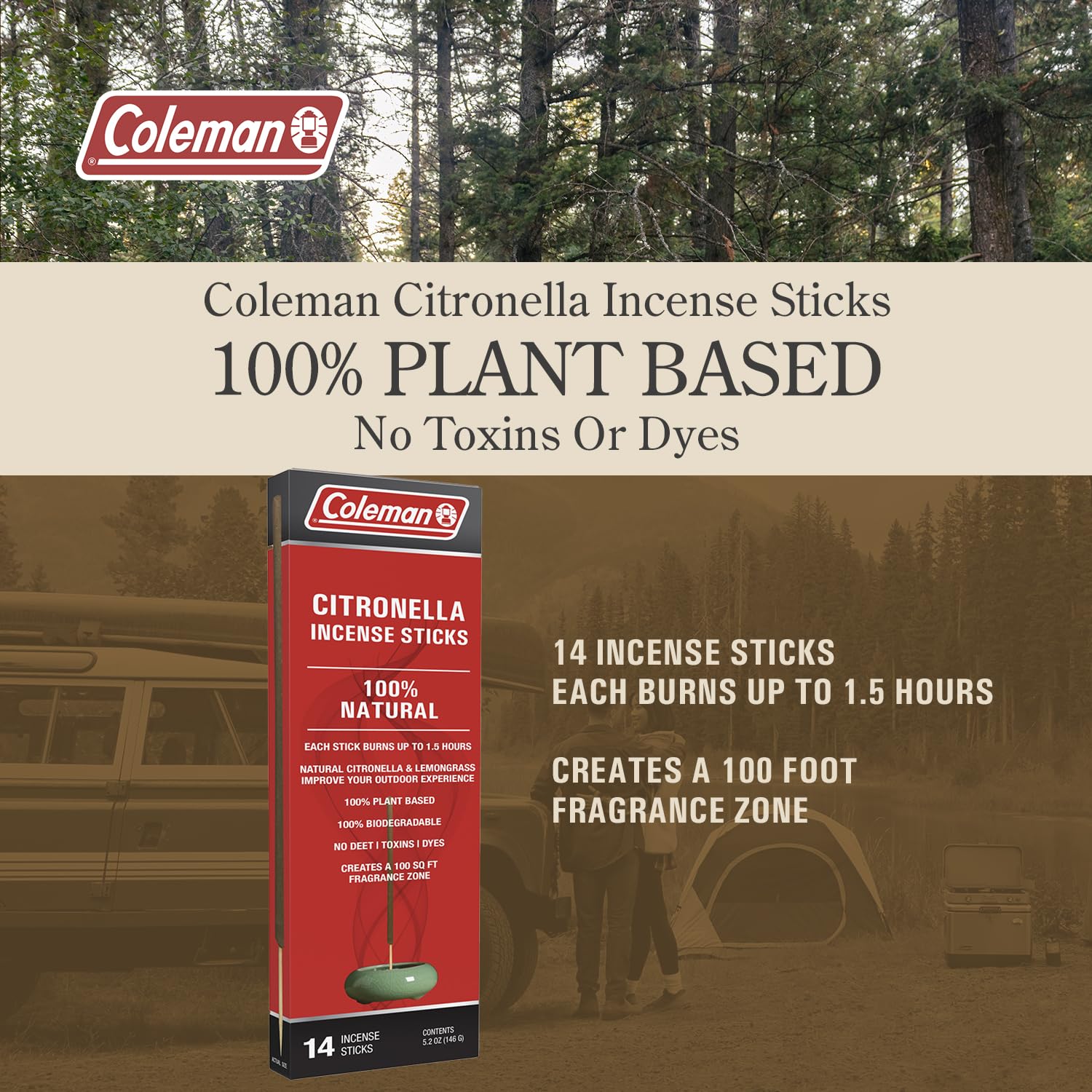 Coleman Citronella Incense Sticks 14-Pack