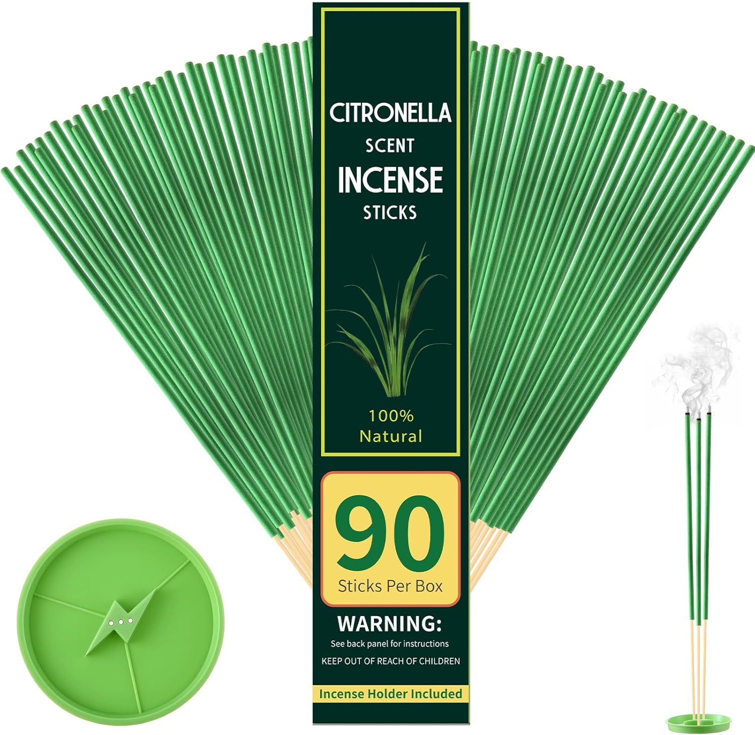 Qualirey 90 Pcs Citronella Incense Sticks for Outdoor Use