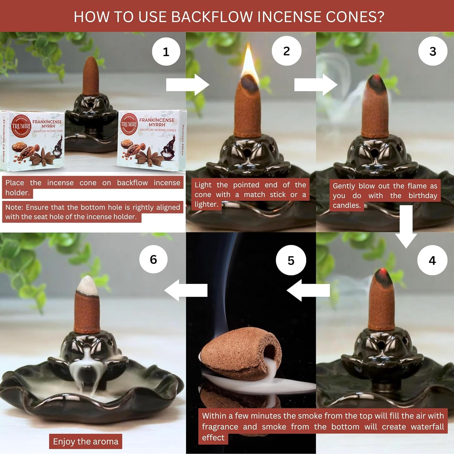 Frankincense Myrrh Backflow Incense - 20 Cones Dual Pack