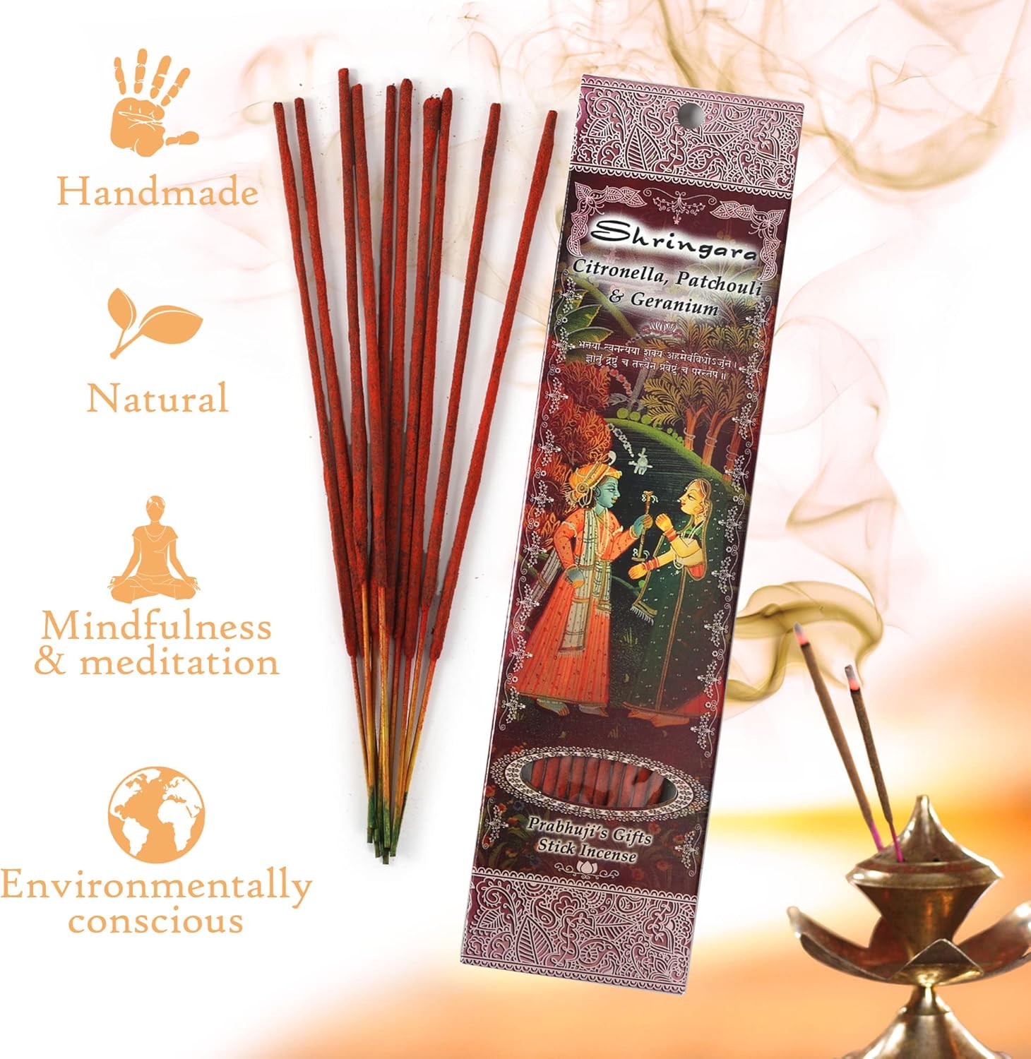 Prabhujis Gifts Shringara Incense Sticks - 3 Packs of 10