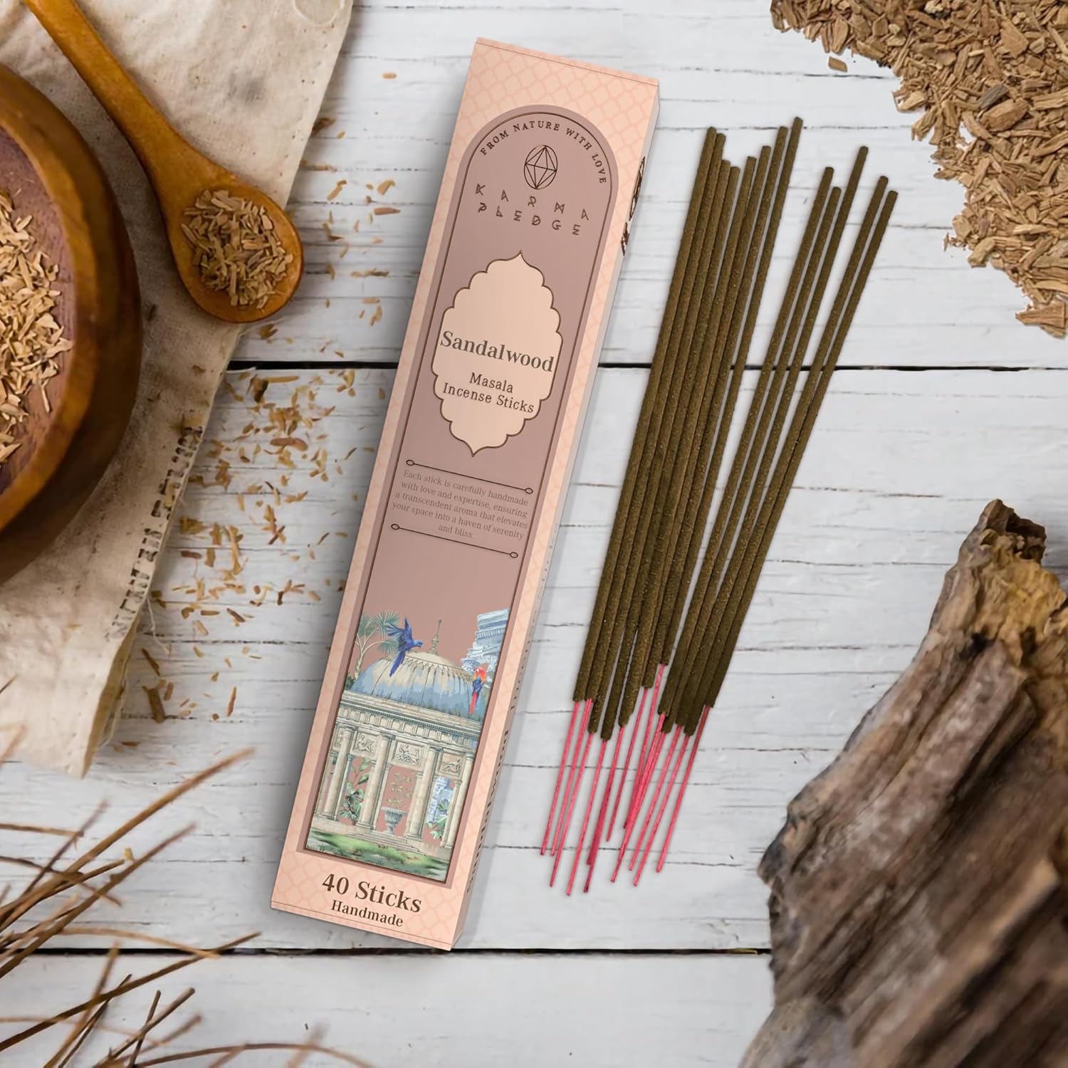 Karma Pledge Sandalwood Incense Sticks 40 Pack