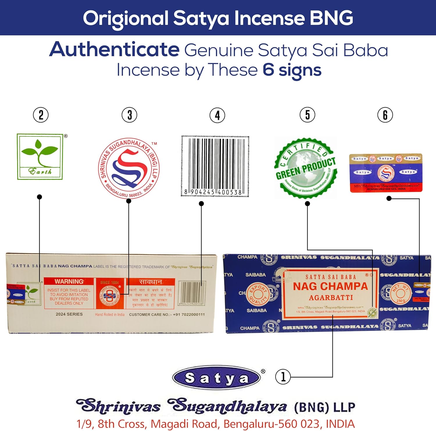 Satya Nagchampa Incense Sticks 250g x 2 Pack with Raajsee Holder