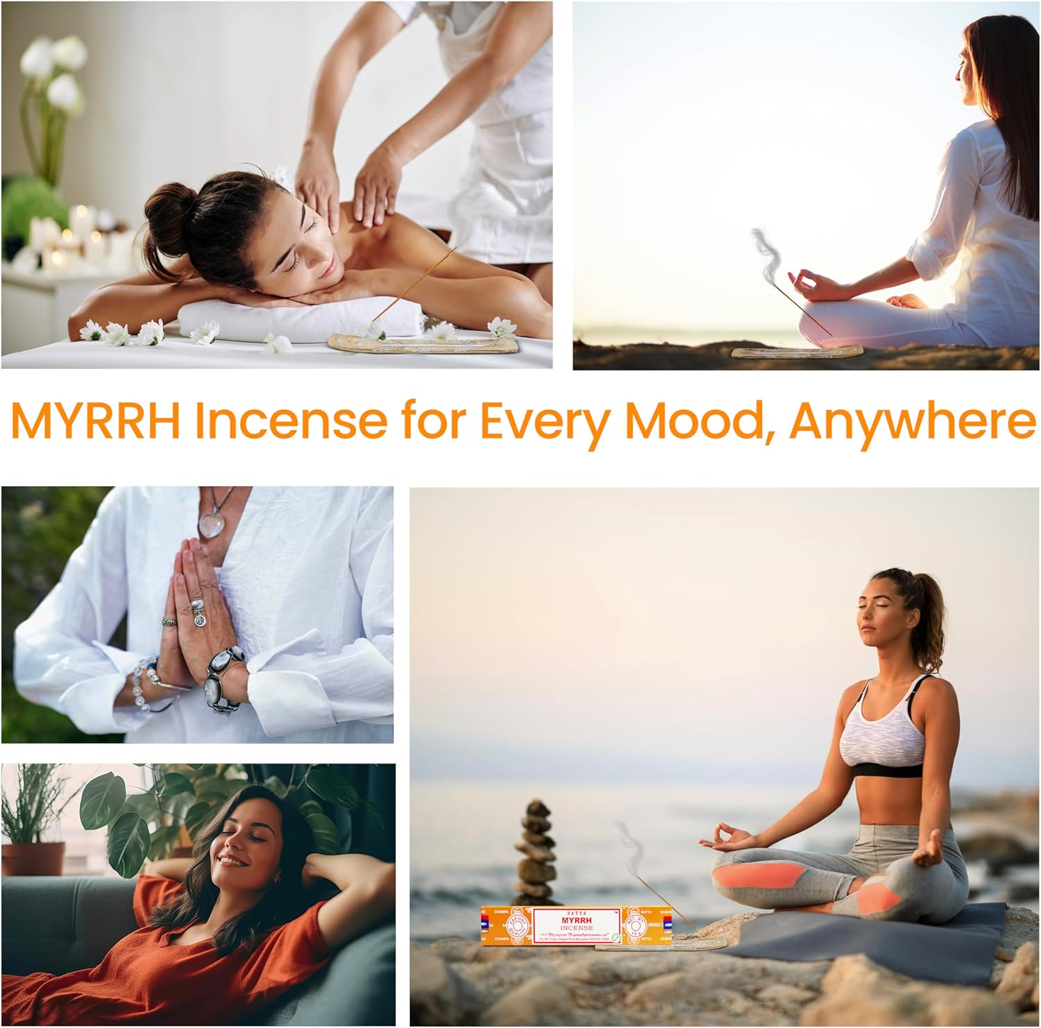 Satya Nagchampa Myrrh Incense Sticks 45 GMS with Raajsee Holder