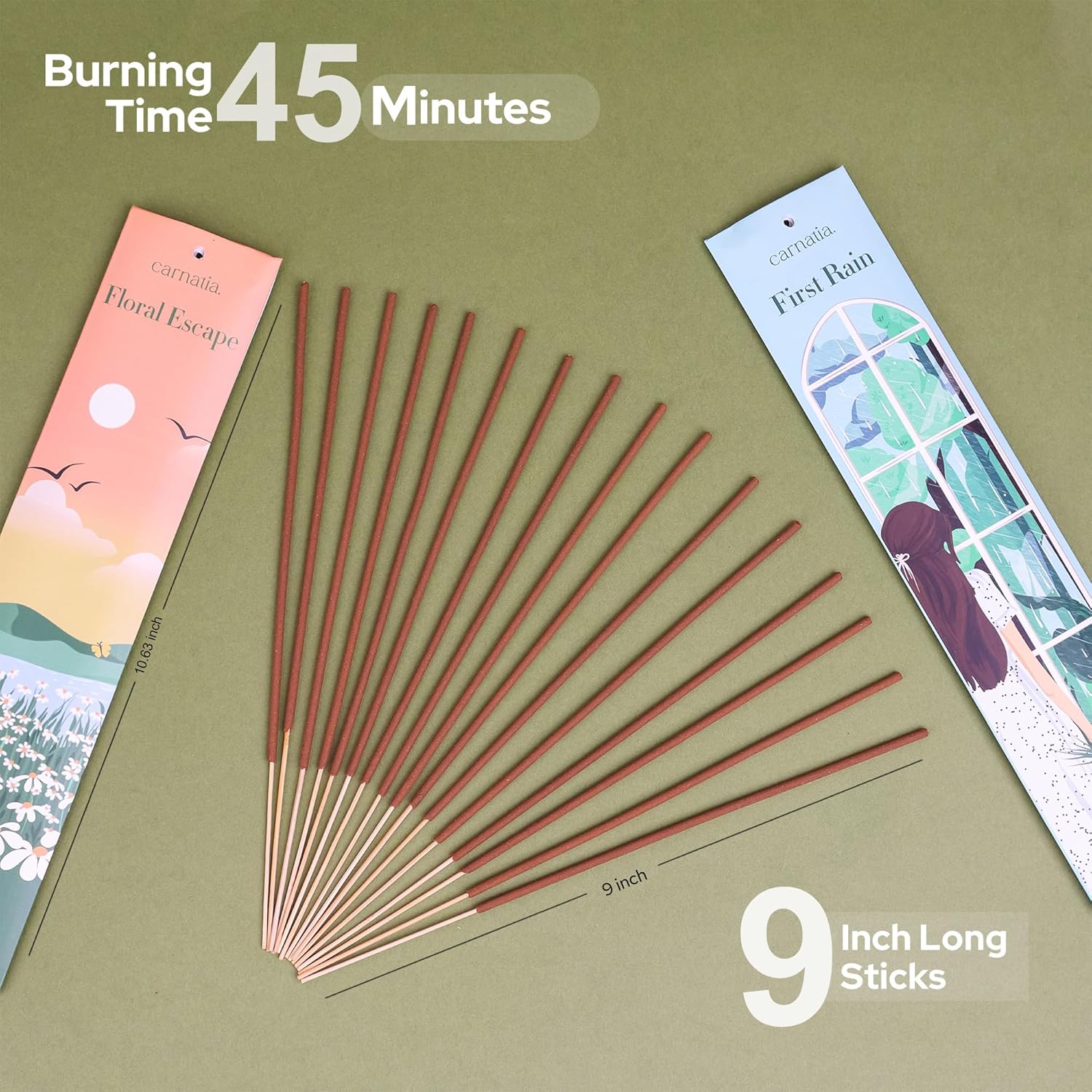 Carnatia Nature Incense Sticks Set of 6 for Stress Relief and Inner Peace