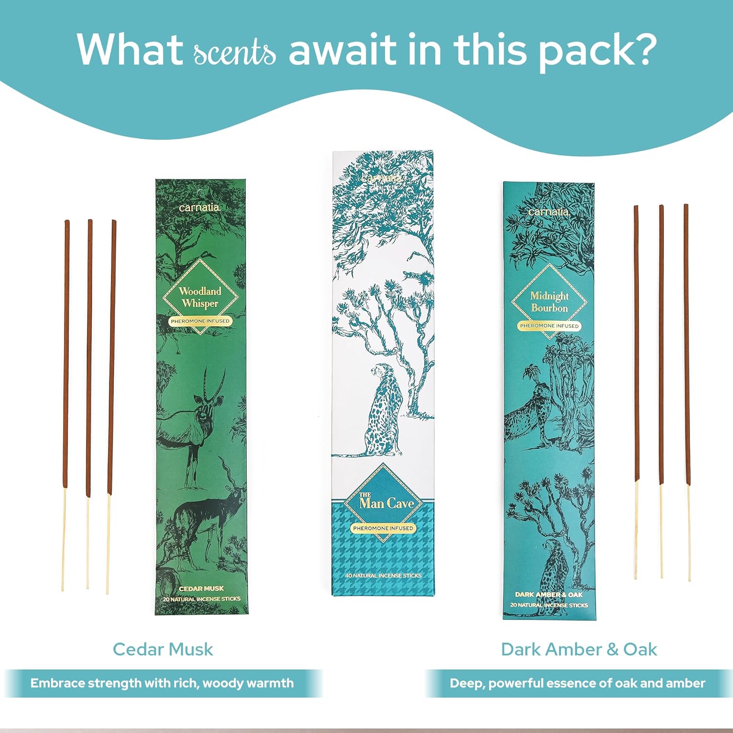 Carnatia Man Cave Incense Set - 2 Pheromone-Infused Scents