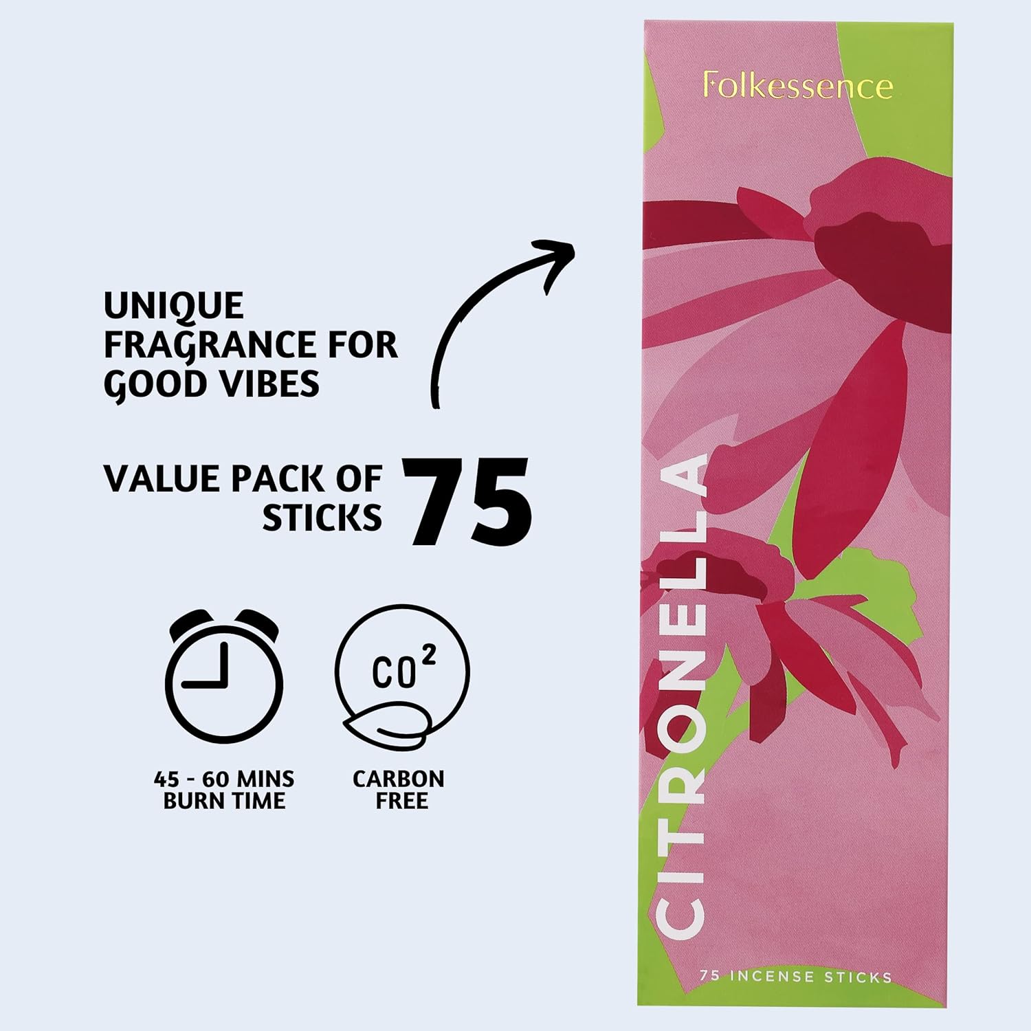 Folkulture Citronella Incense Sticks Set of 75