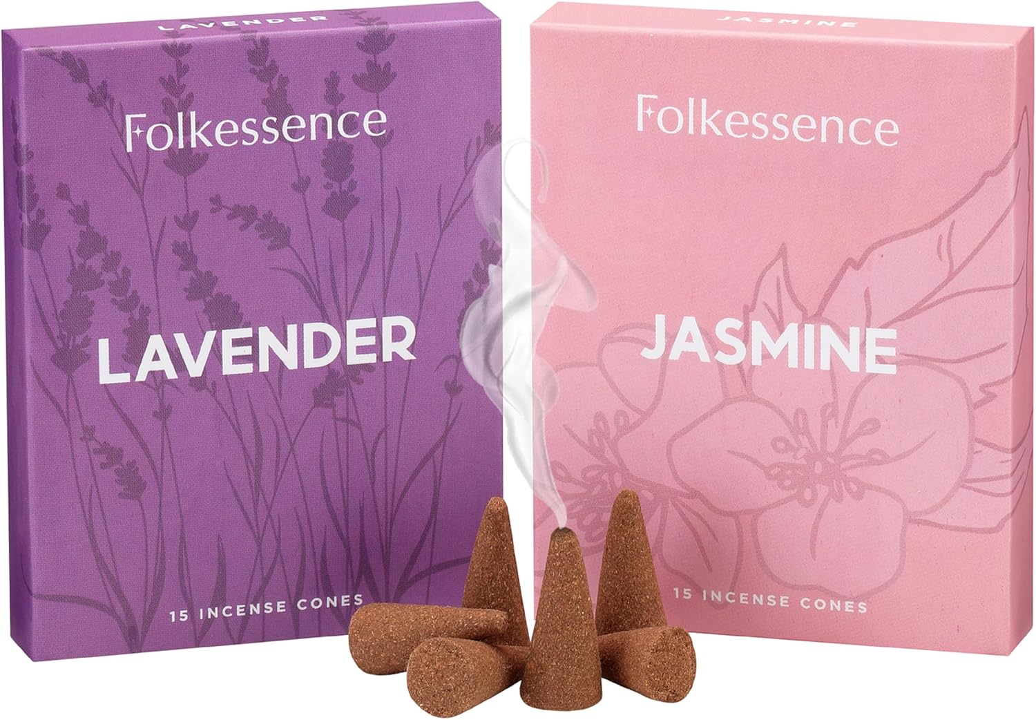 Folkulture Incense Cones Set of 20 Lavender Jasmine Variety Pack
