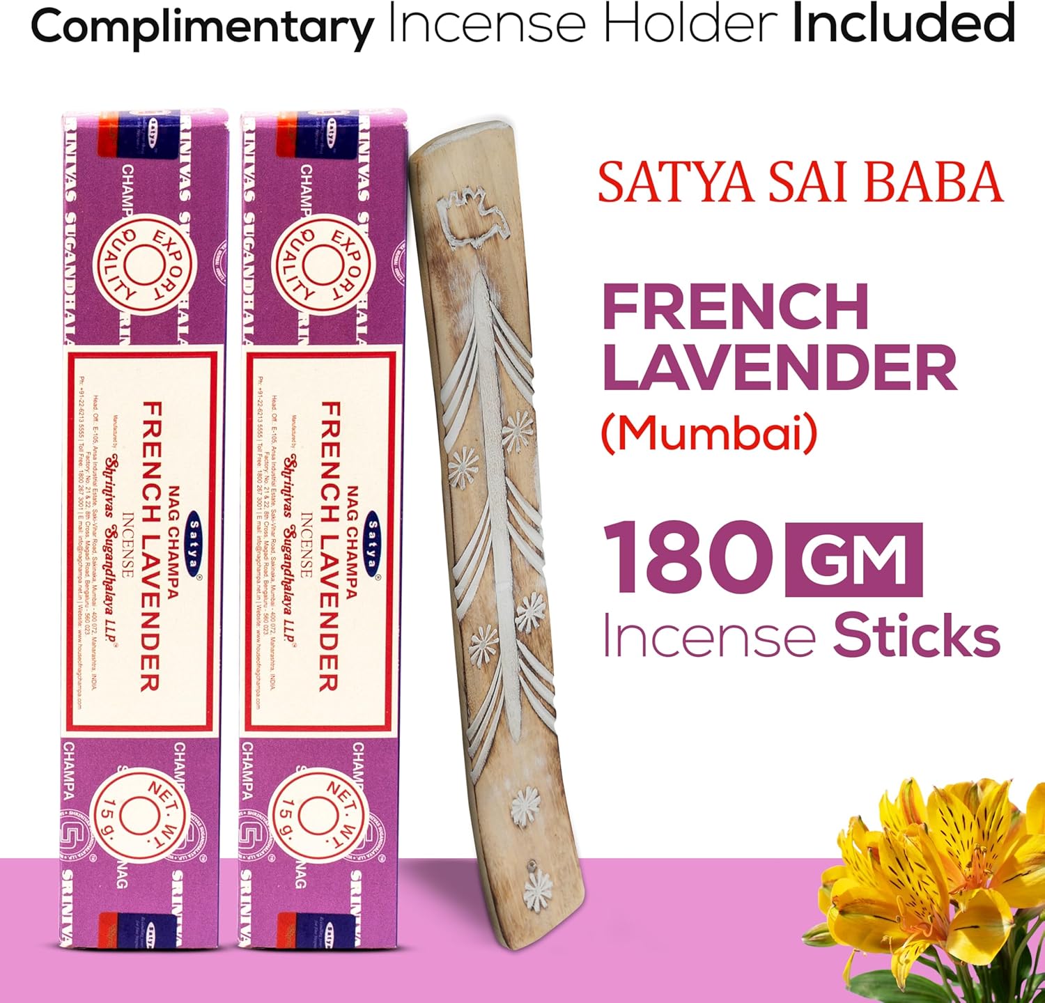 Satya French Lavender Incense Sticks 180 gm Bundle