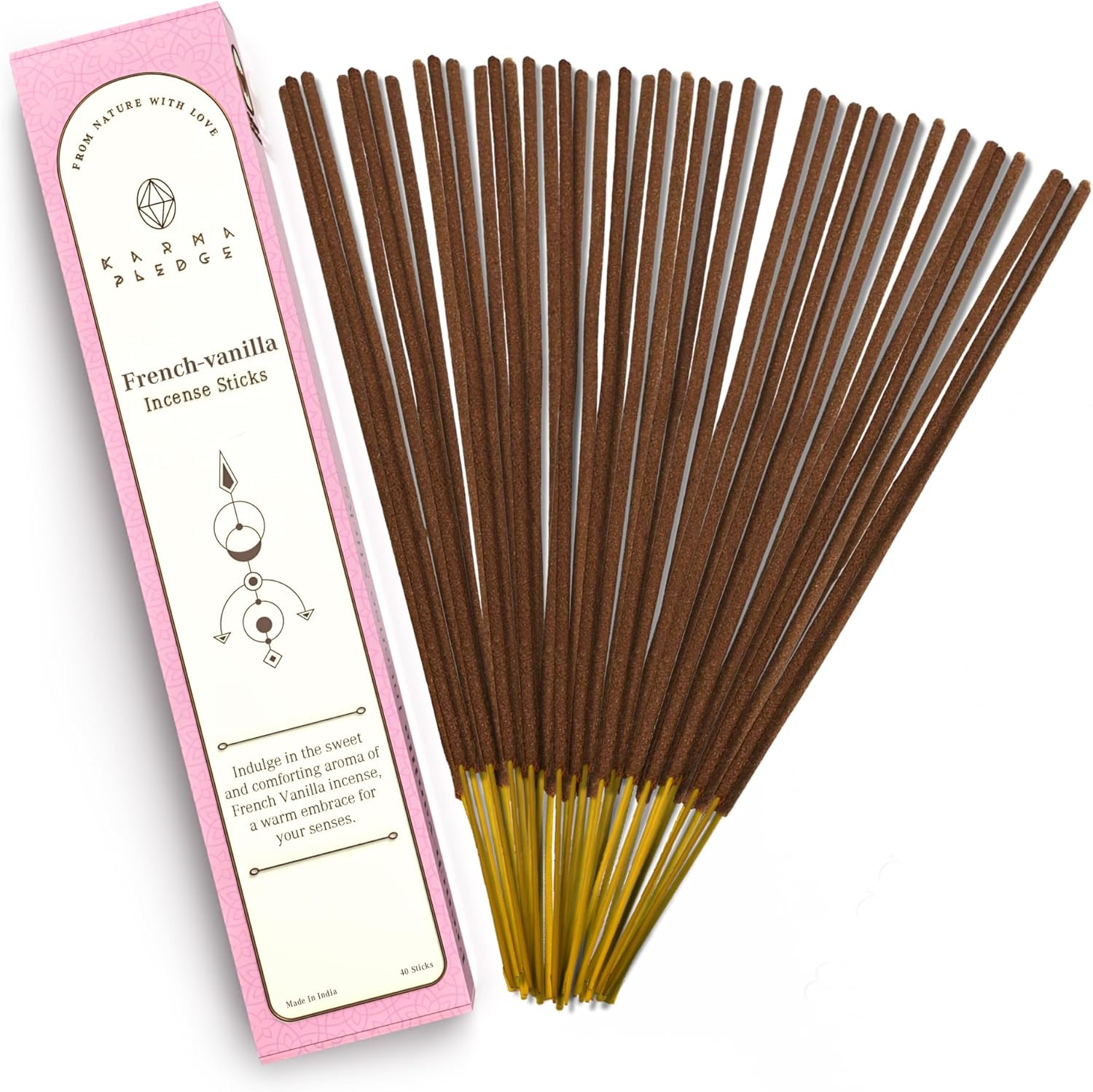 French Vanilla Incense Sticks 40pcs Hand Dipped Natural Burn