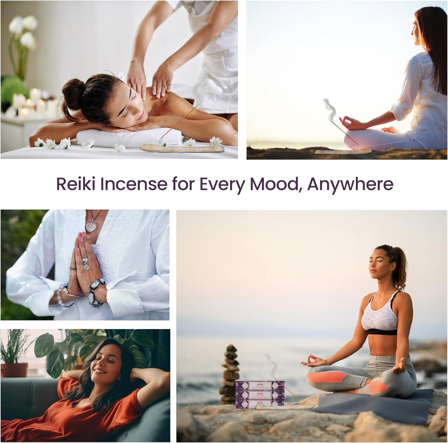 Satya Reiki Incense Sticks 15gmx12 Pack with Raajsee Holder