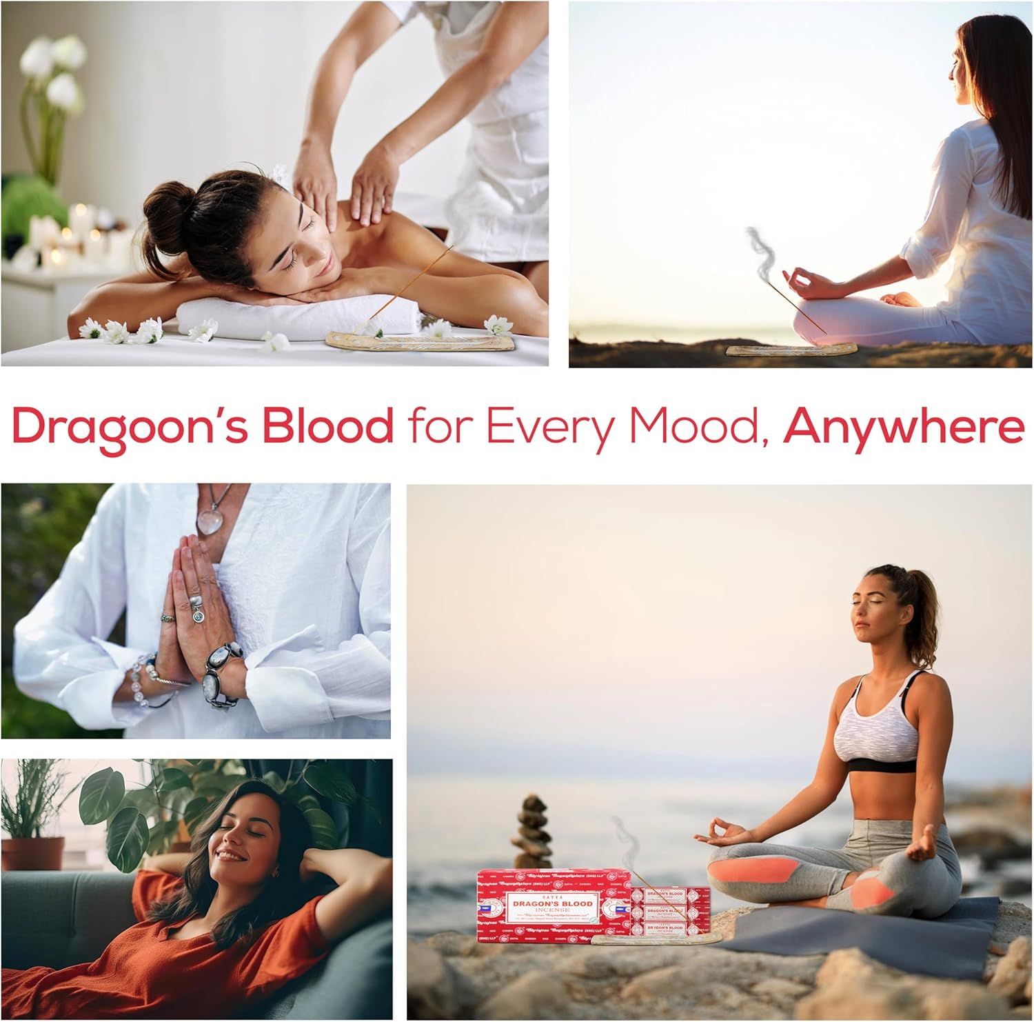 Raajsee Satya Dragon Blood Incense Sticks 15gmx12 Pack with Holder Bundle