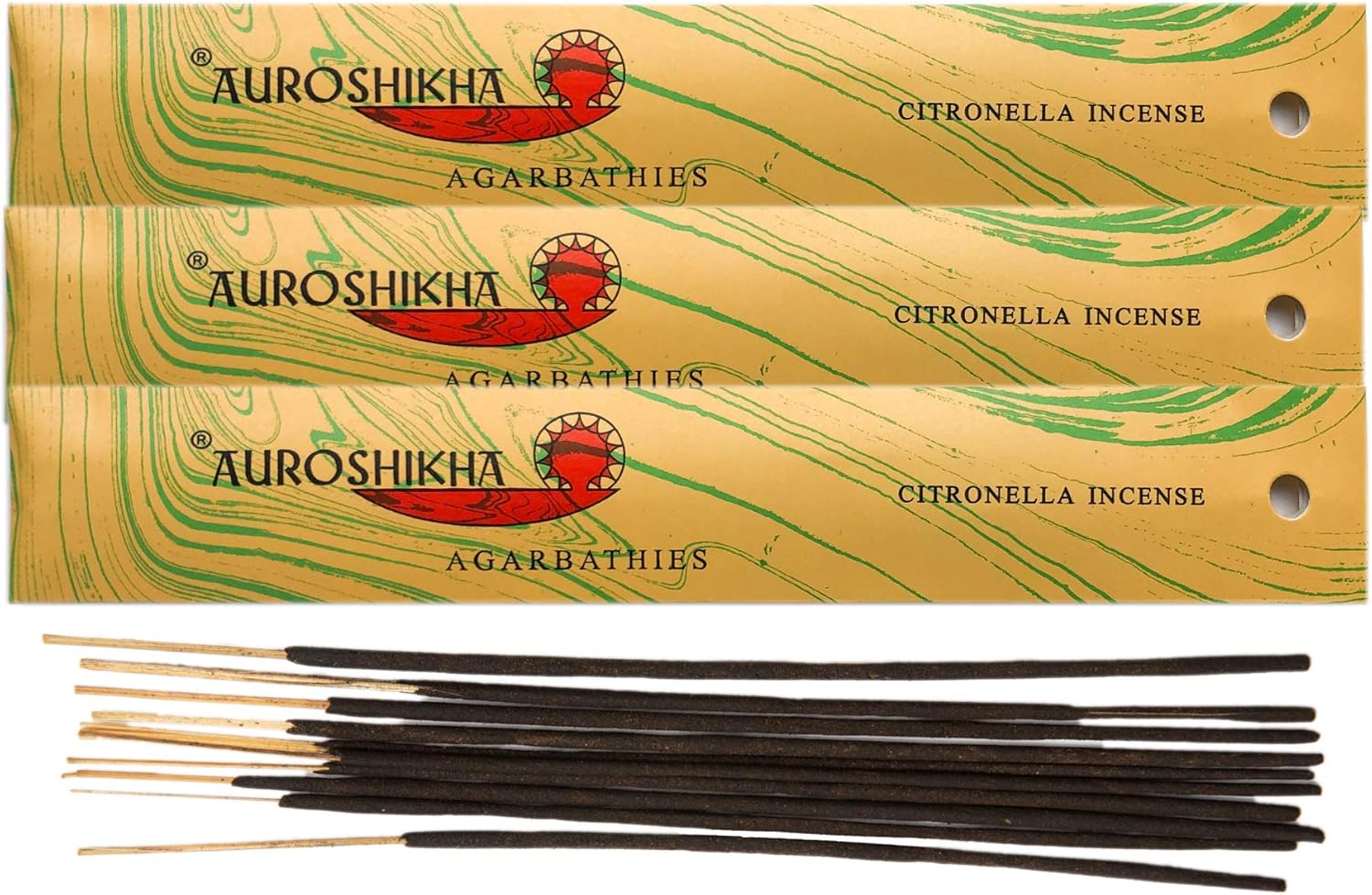 Auroshikha Marbling Citronella Incense Sticks 3 Pack