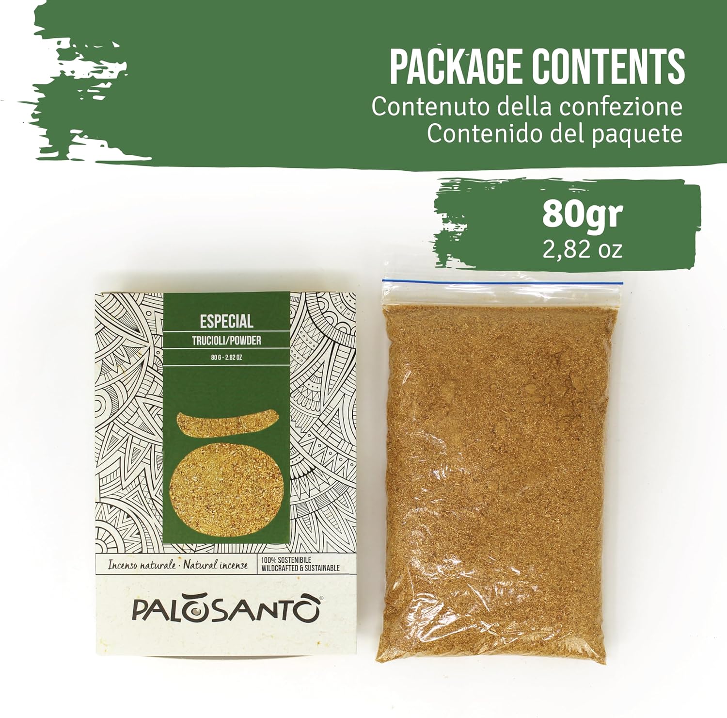 PALOSANTO - Palo Santo Incense Powder - 80Gr - Natural Stress Relief