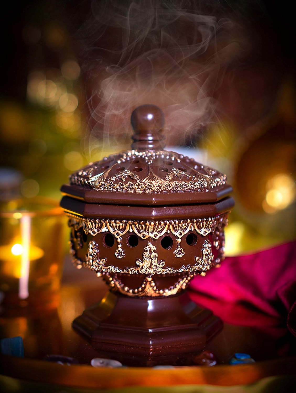 AM Lux Octagon Incense Burner - Bakhoor Cone Holder